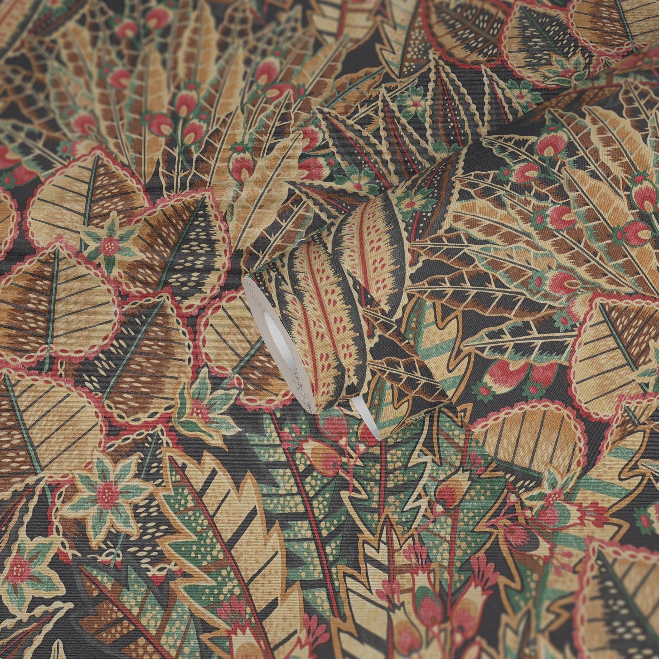 High-Quality Non-Woven Wallpaper Brown Floral