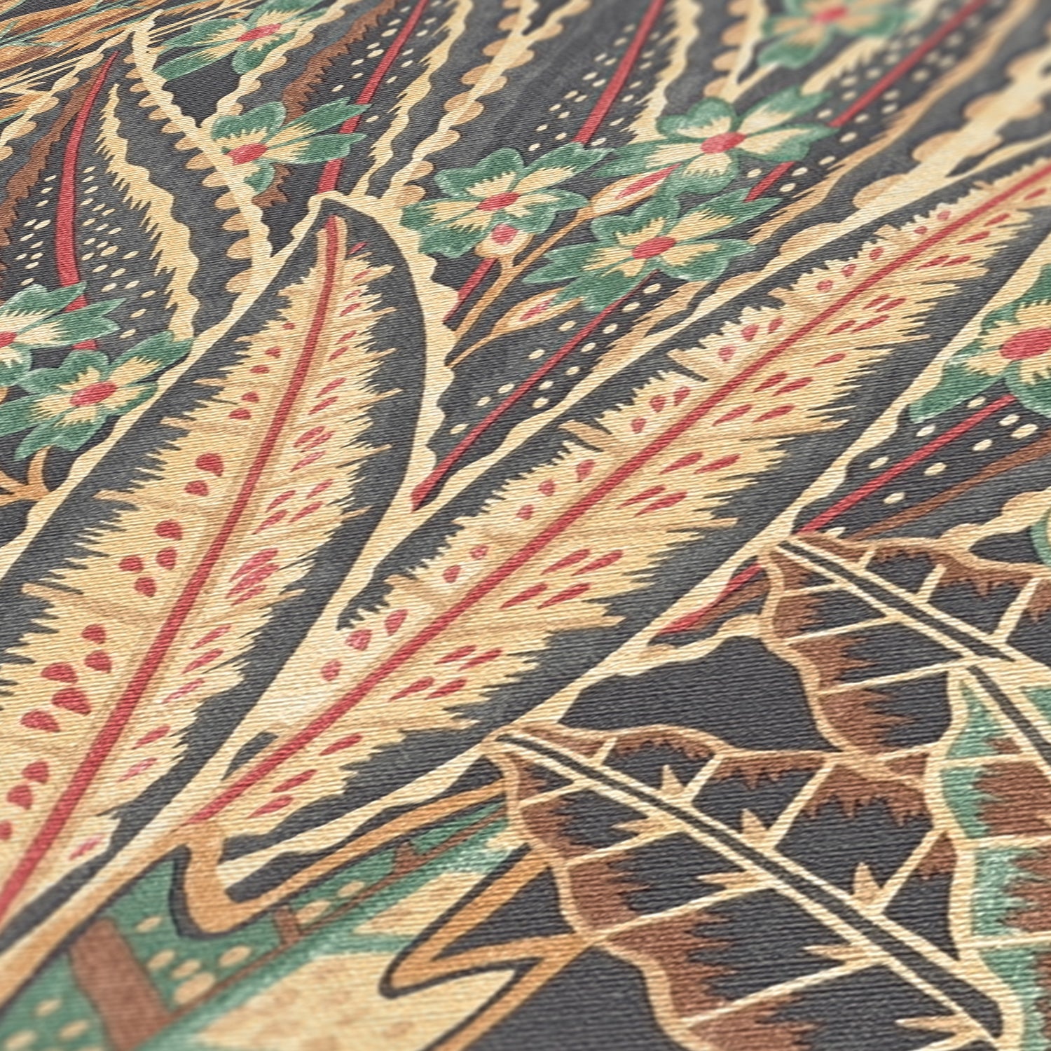 High-Quality Non-Woven Wallpaper Brown Floral