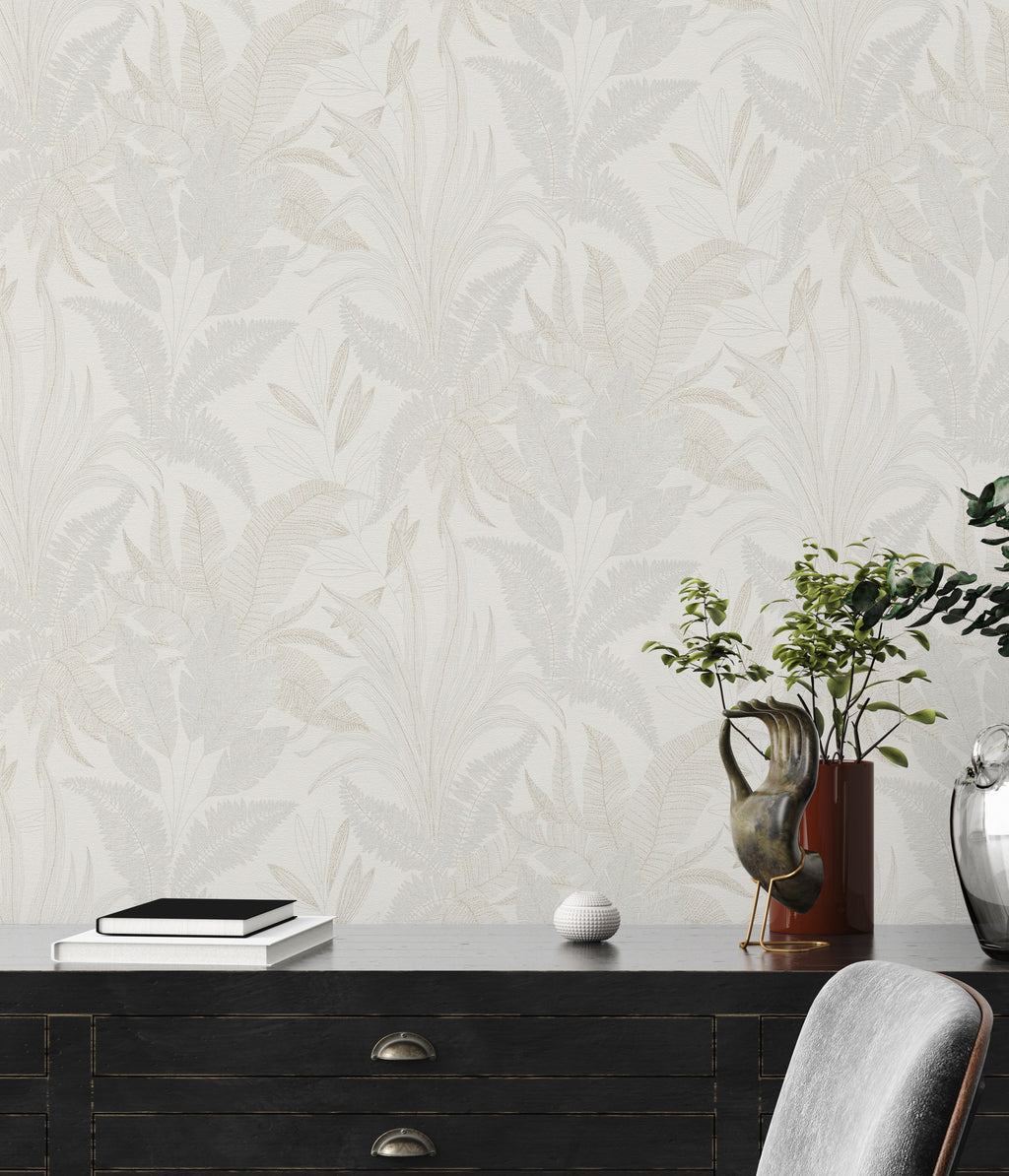 Hochwertige Vliestapete Creme Floral