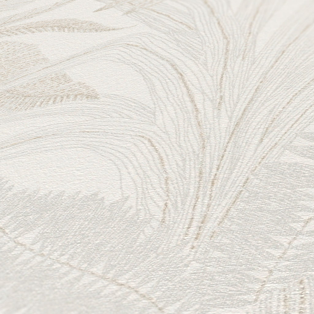Hochwertige Vliestapete Creme Floral