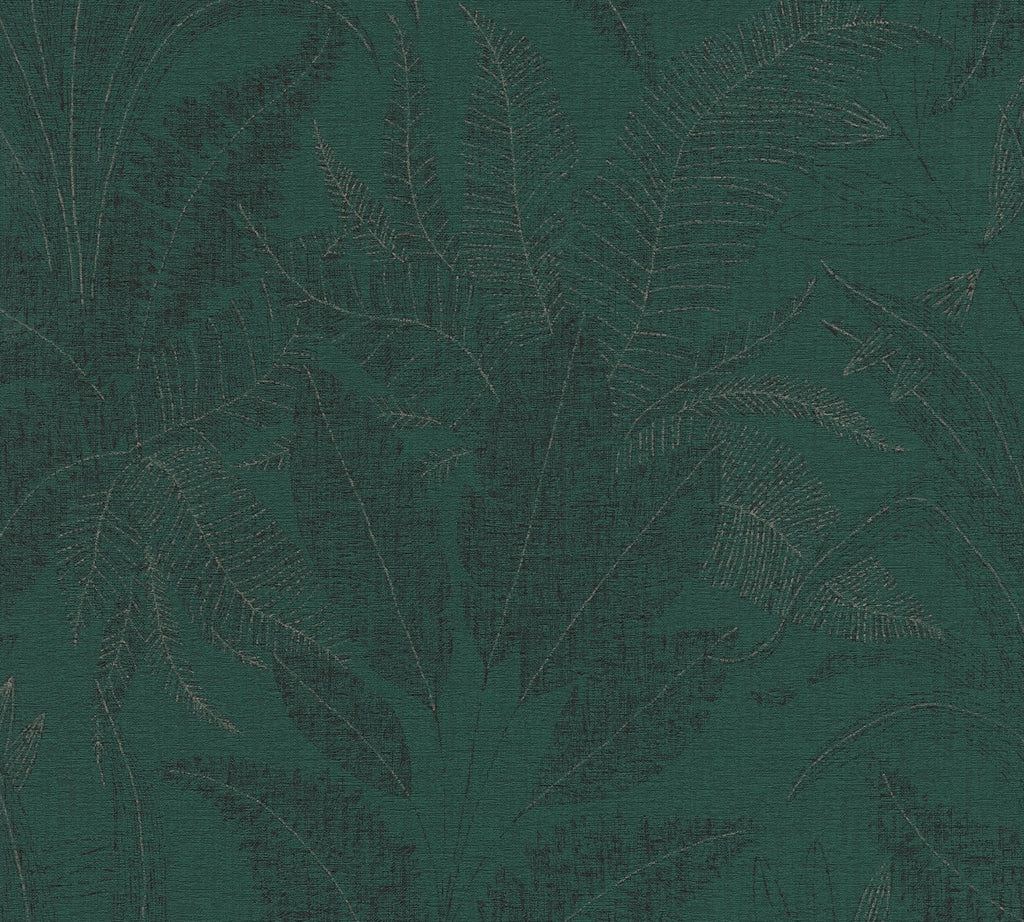 Premium Non-Woven Wallpaper Green Floral