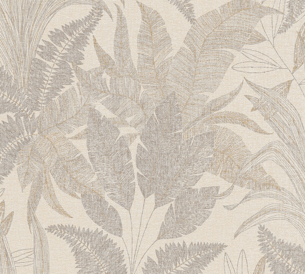 Hochwertige Vliestapete Beige Floral