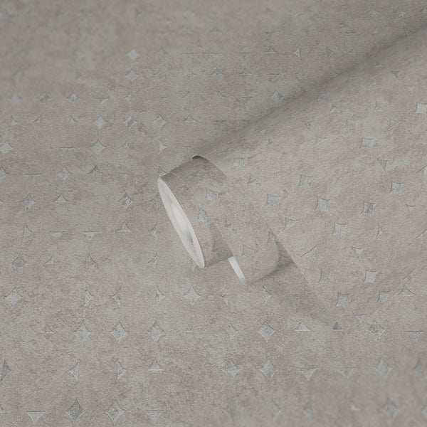 Hochwertige Vliestapete Beige Geometrisch