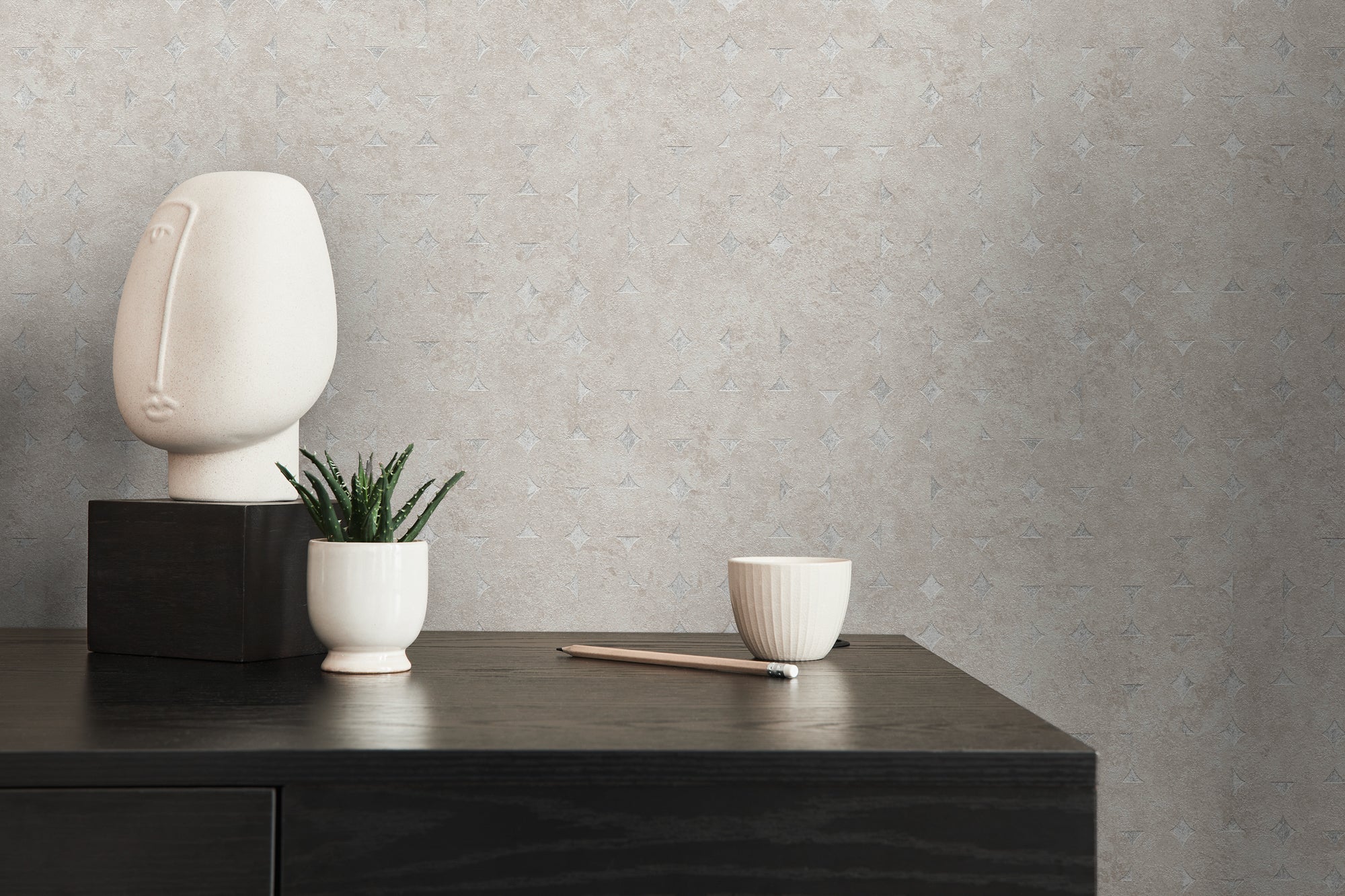 High-Quality Non-Woven Wallpaper Beige Geometric