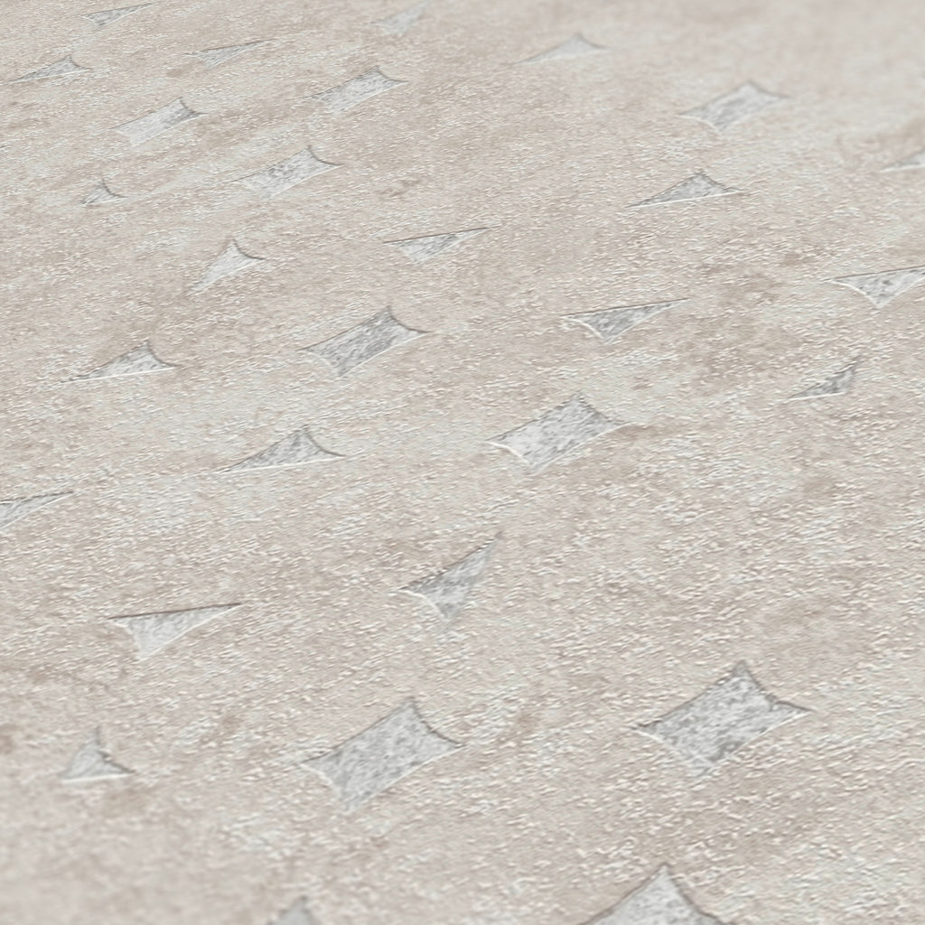 High-Quality Non-Woven Wallpaper Beige Geometric