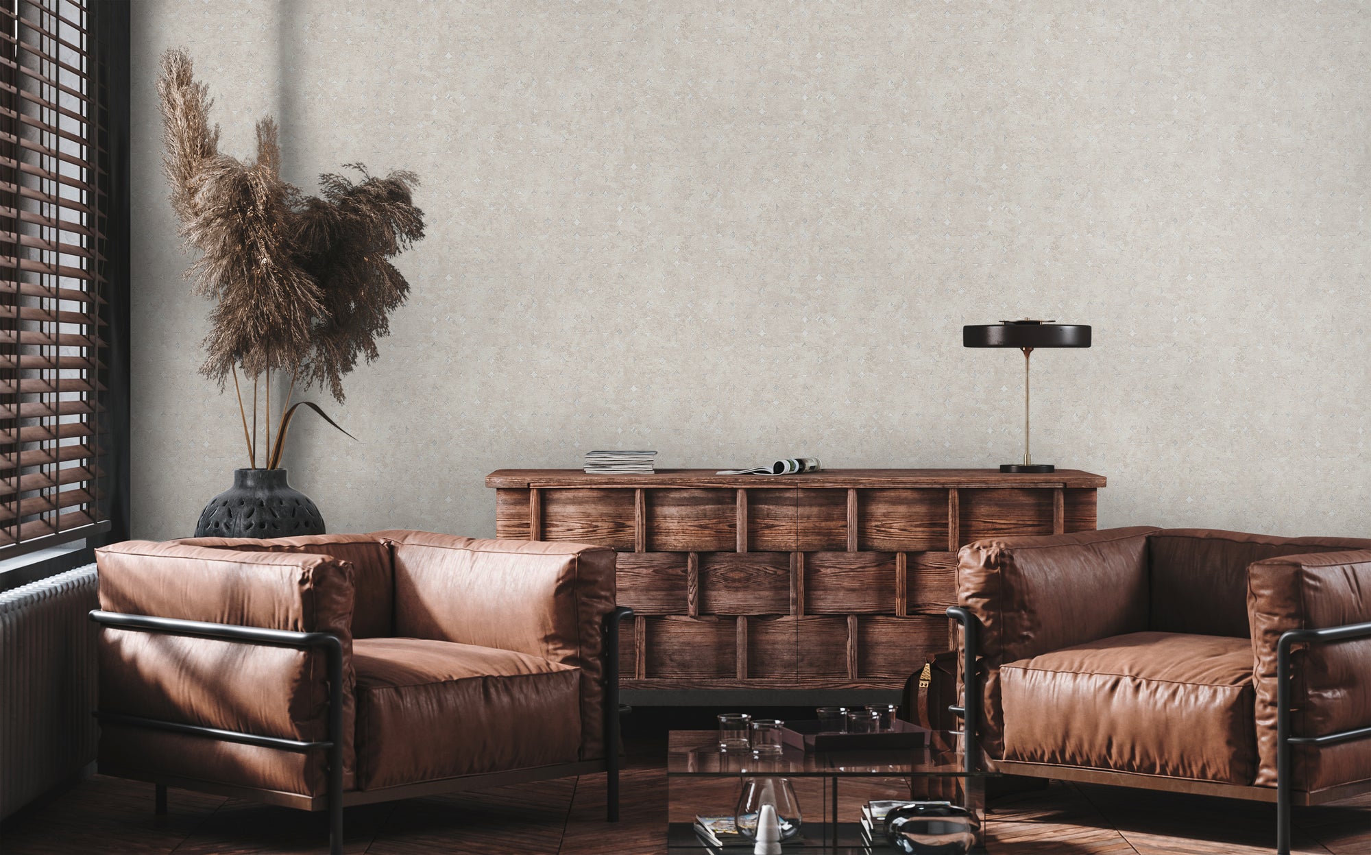 High-Quality Non-Woven Wallpaper Beige Geometric