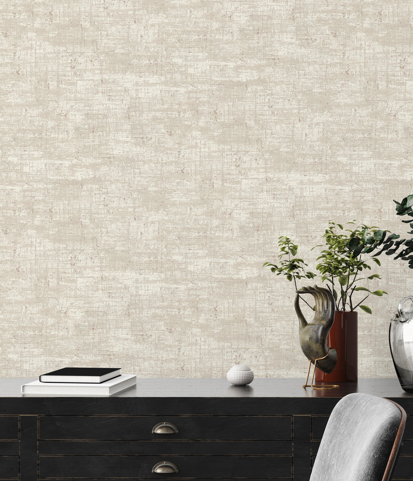 High-Quality Non-Woven Wallpaper Beige Structure