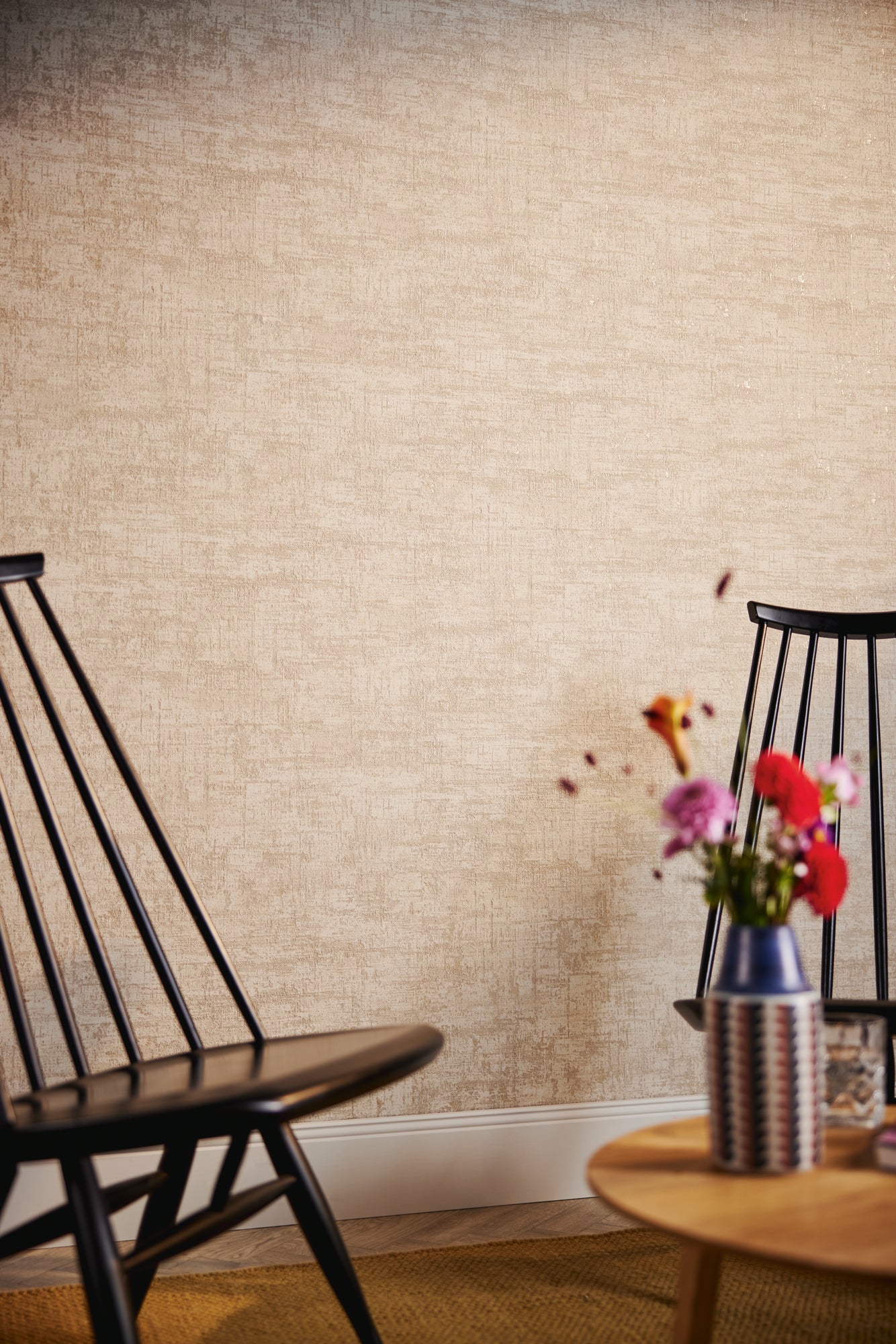 High-Quality Non-Woven Wallpaper Beige Structure