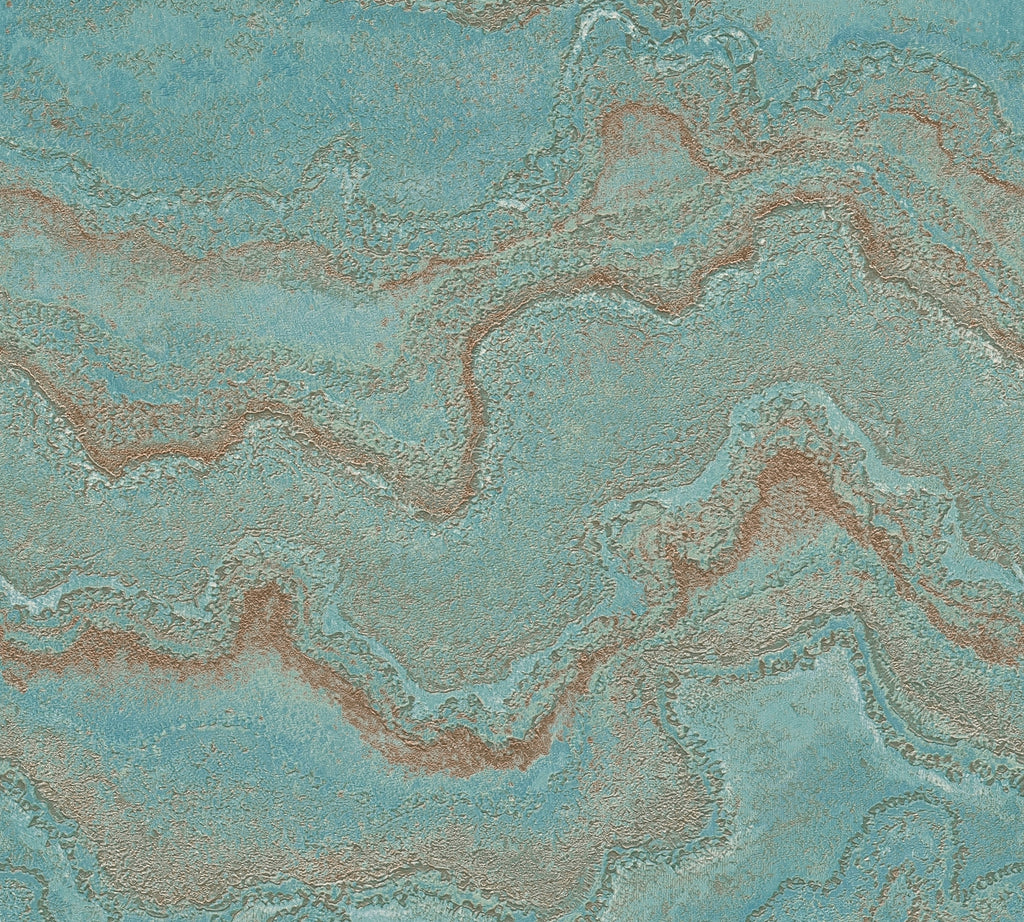 Hochwertige Vliestapete Blau Marmor
