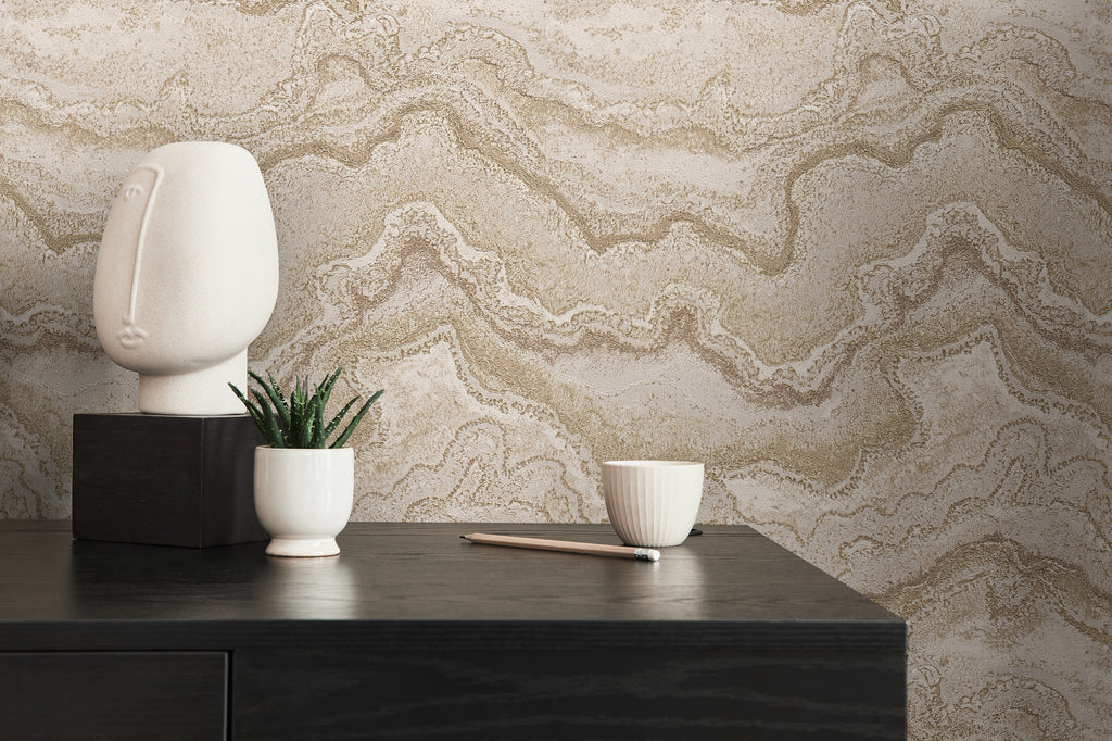High-Quality Non-Woven Wallpaper Grey Marble