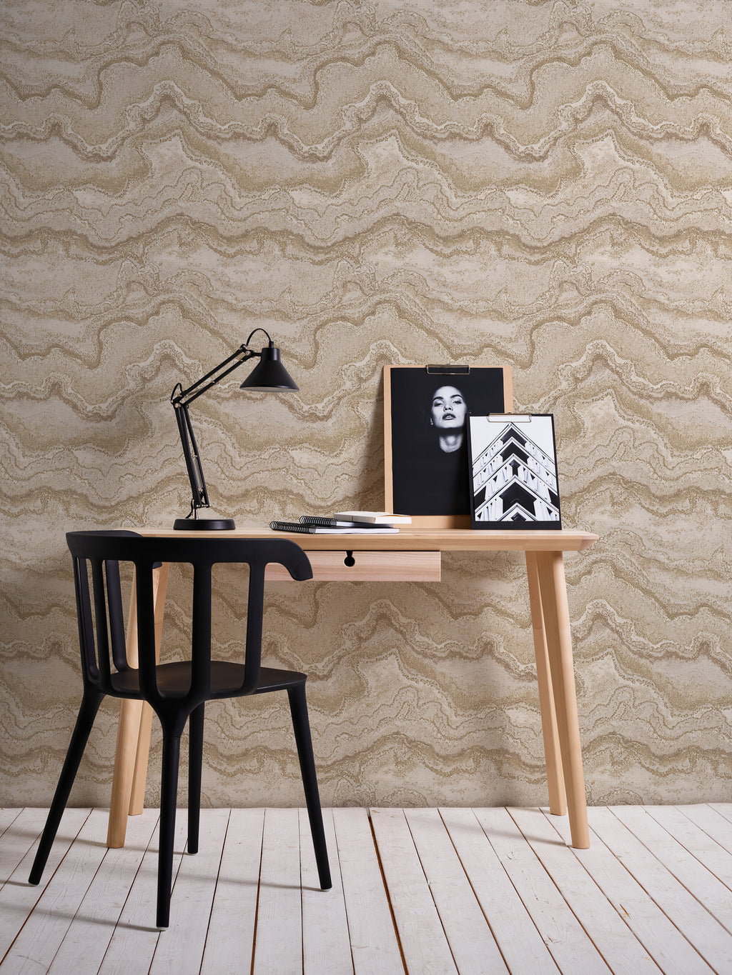 High-Quality Non-Woven Wallpaper Grey Marble