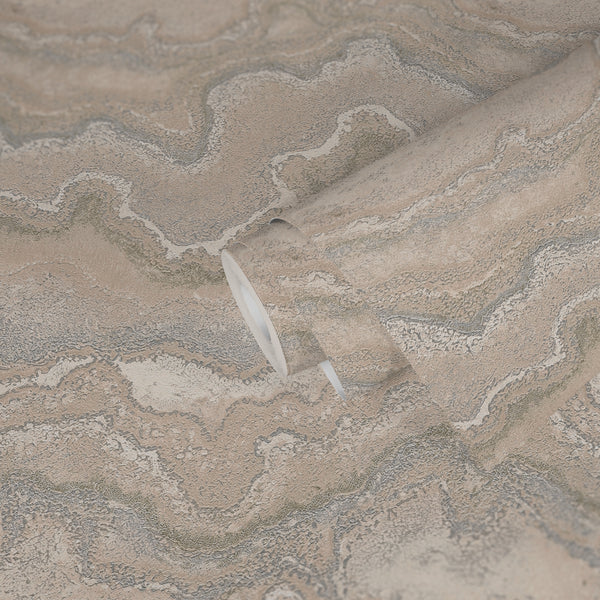 Hochwertige Vliestapete Beige Marmor