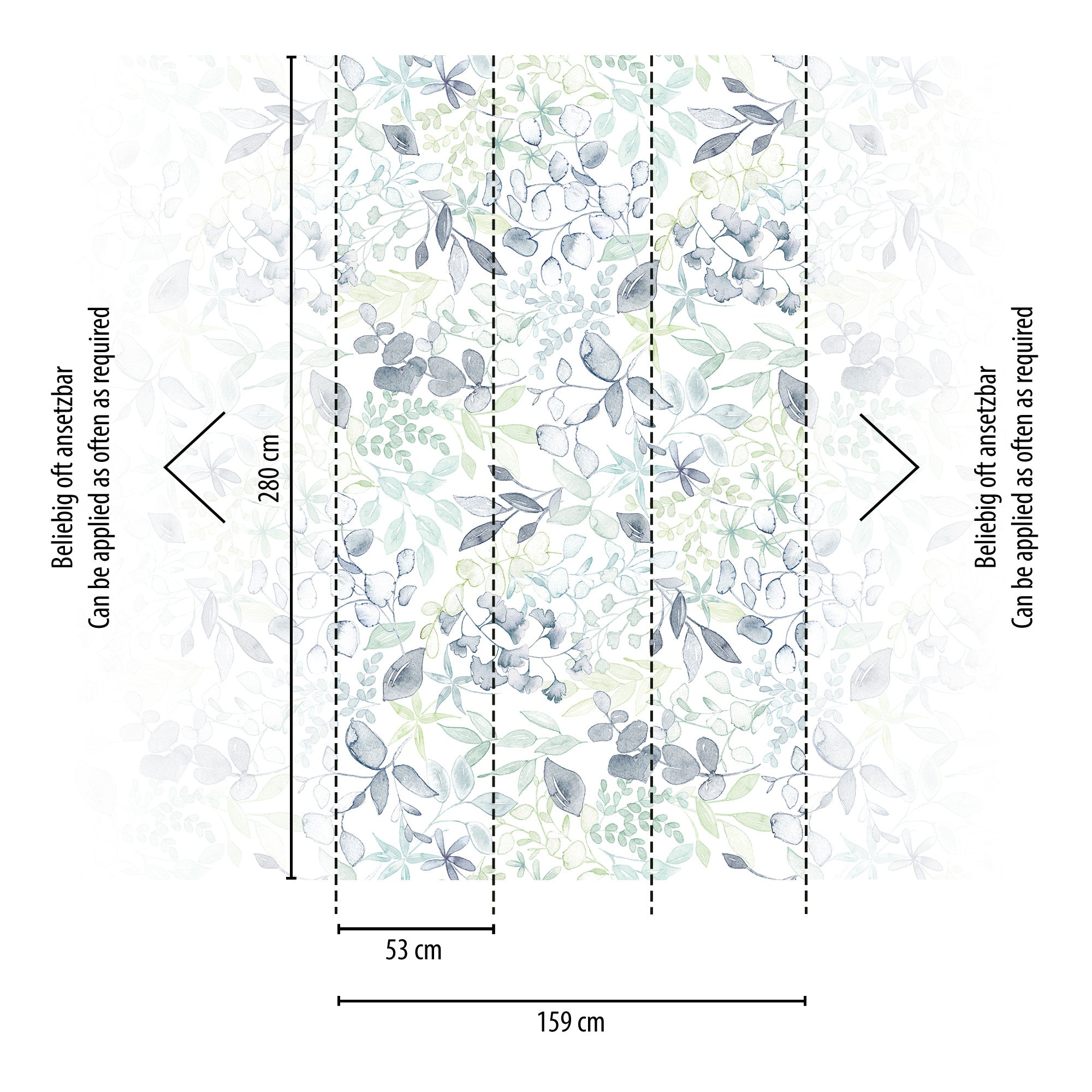 High-quality wallpaper from the Aquarelle Dreams collection in blue 