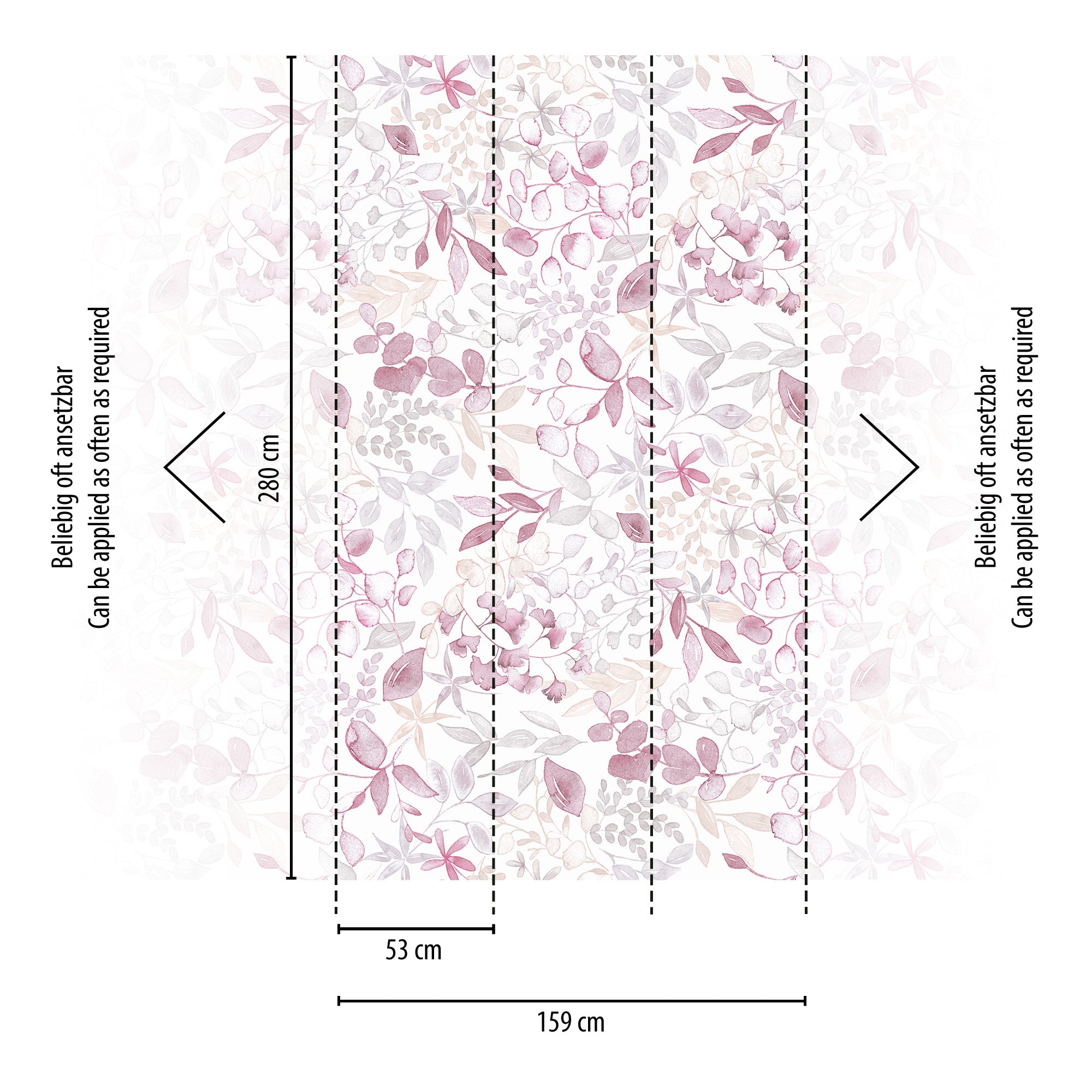 High-quality wallpaper from the Aquarelle Dreams collection in pink 