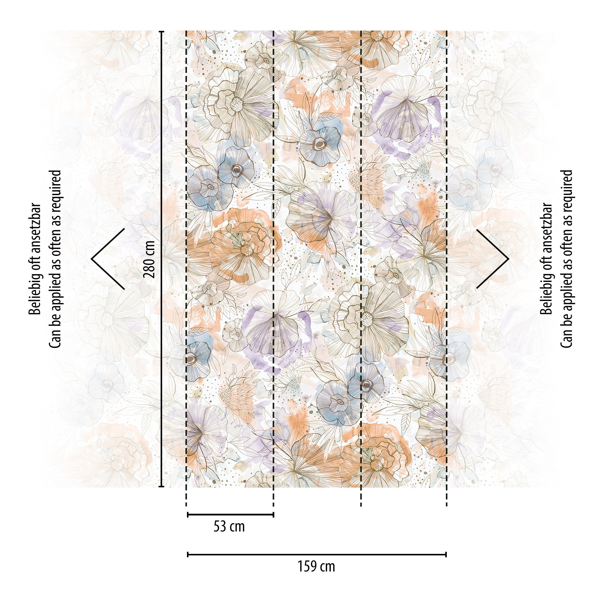 High-quality wallpaper from the Aquarelle Dreams collection in beige 