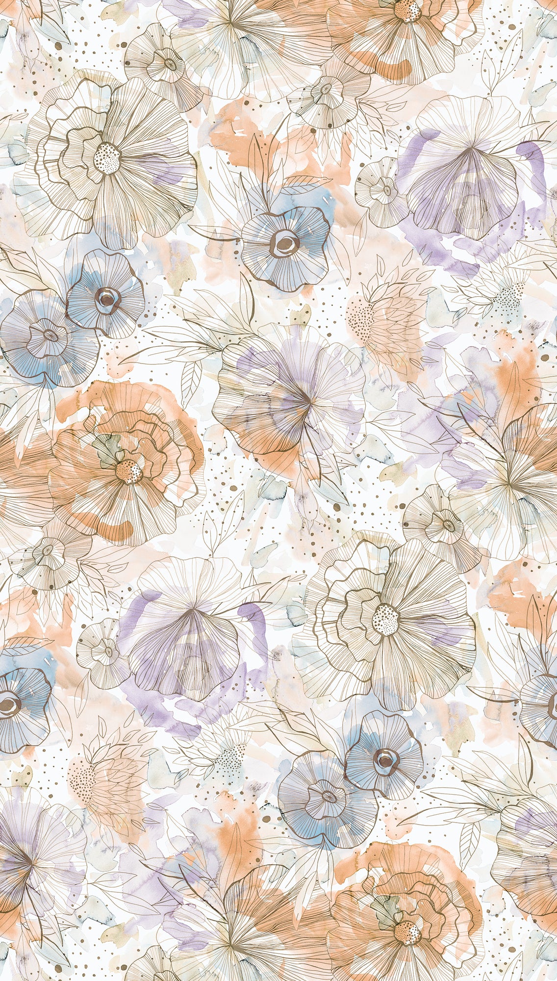High-quality wallpaper from the Aquarelle Dreams collection in beige 