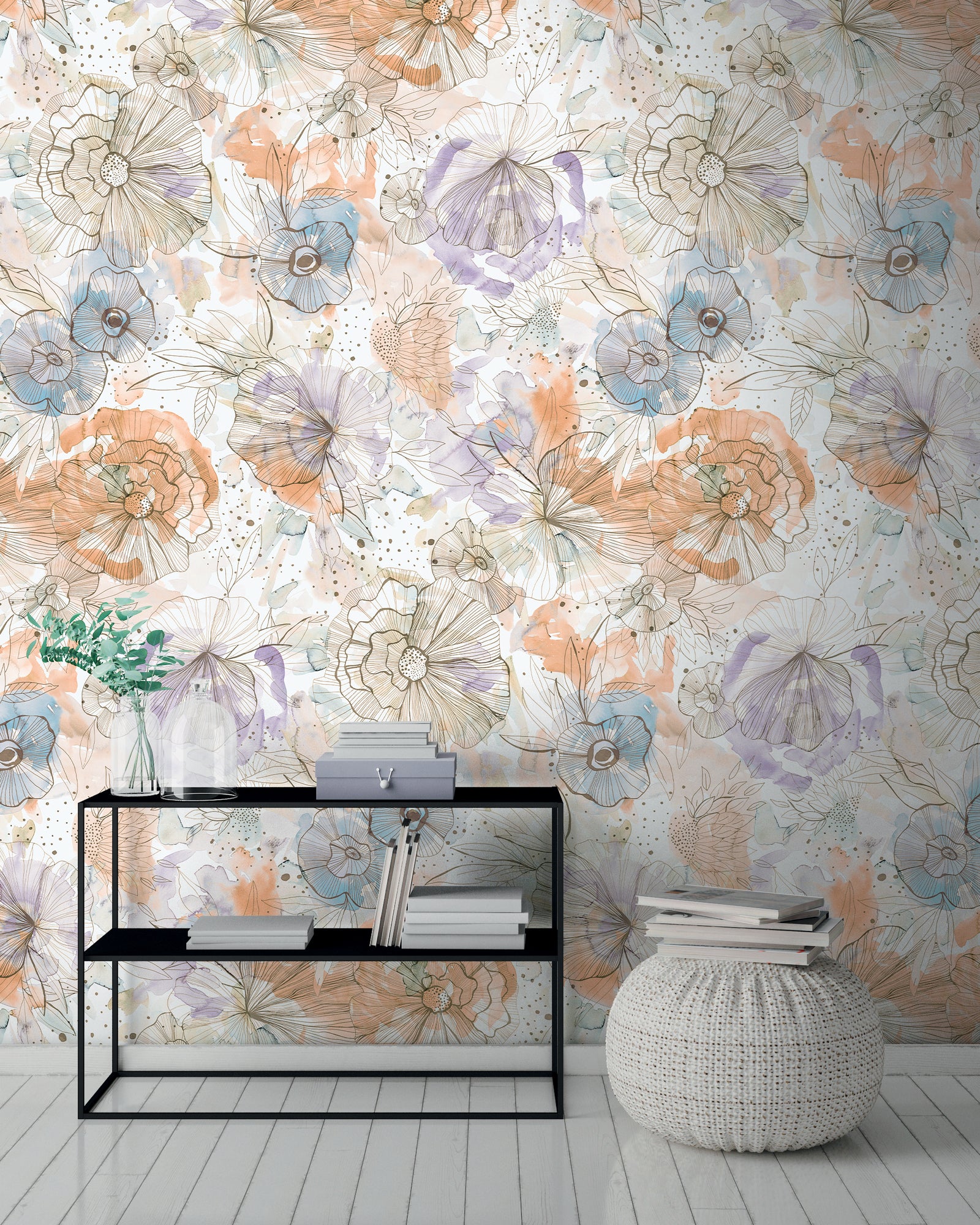 High-quality wallpaper from the Aquarelle Dreams collection in beige 