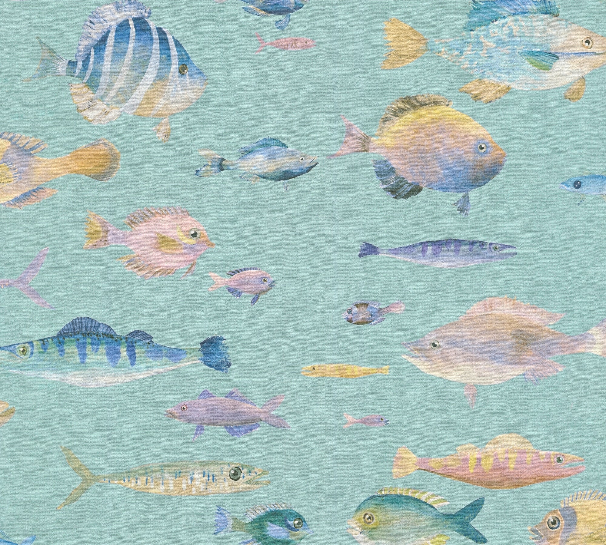 High-Quality Non-Woven Wallpaper Blue Animals