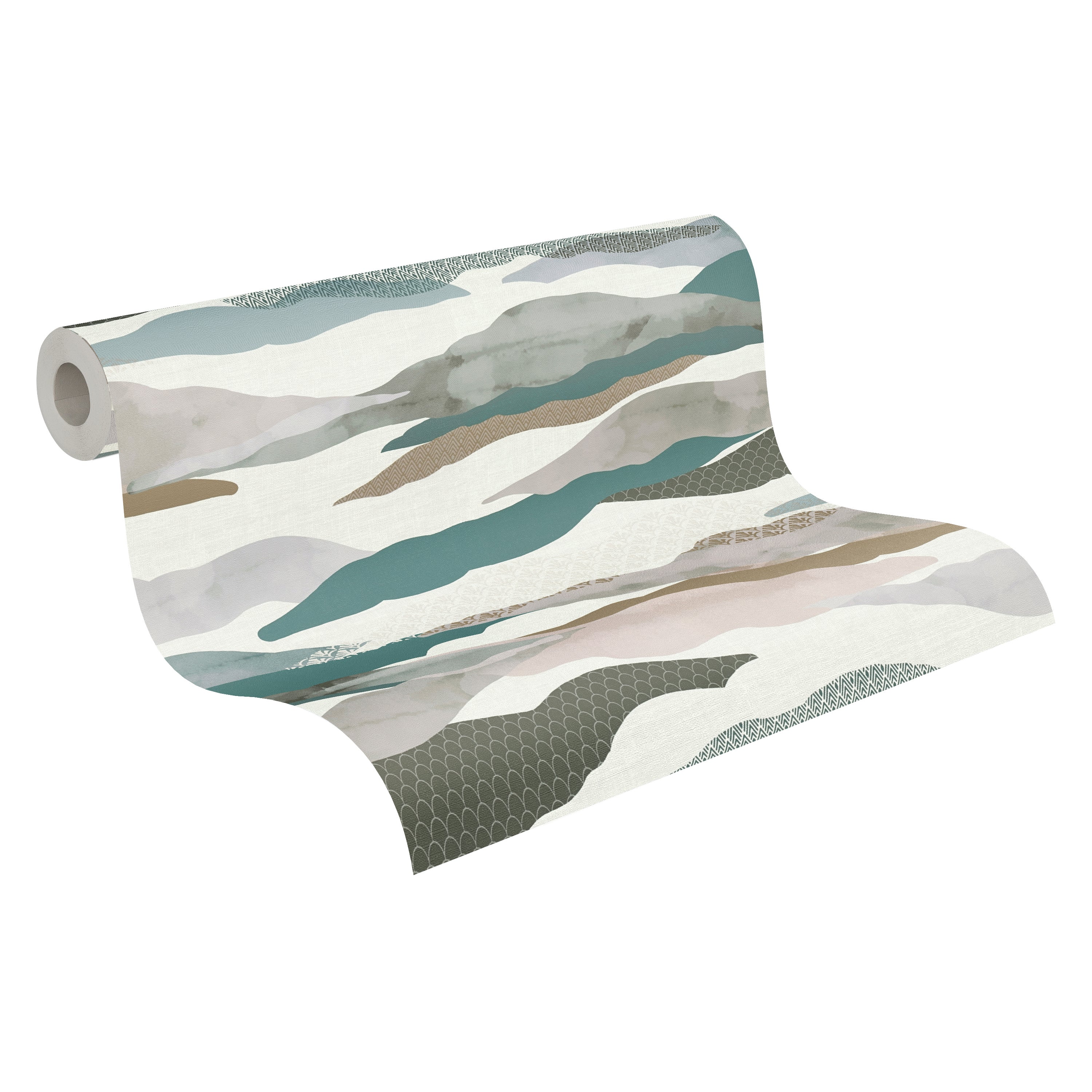 High-Quality Non-Woven Wallpaper Blue Graphic