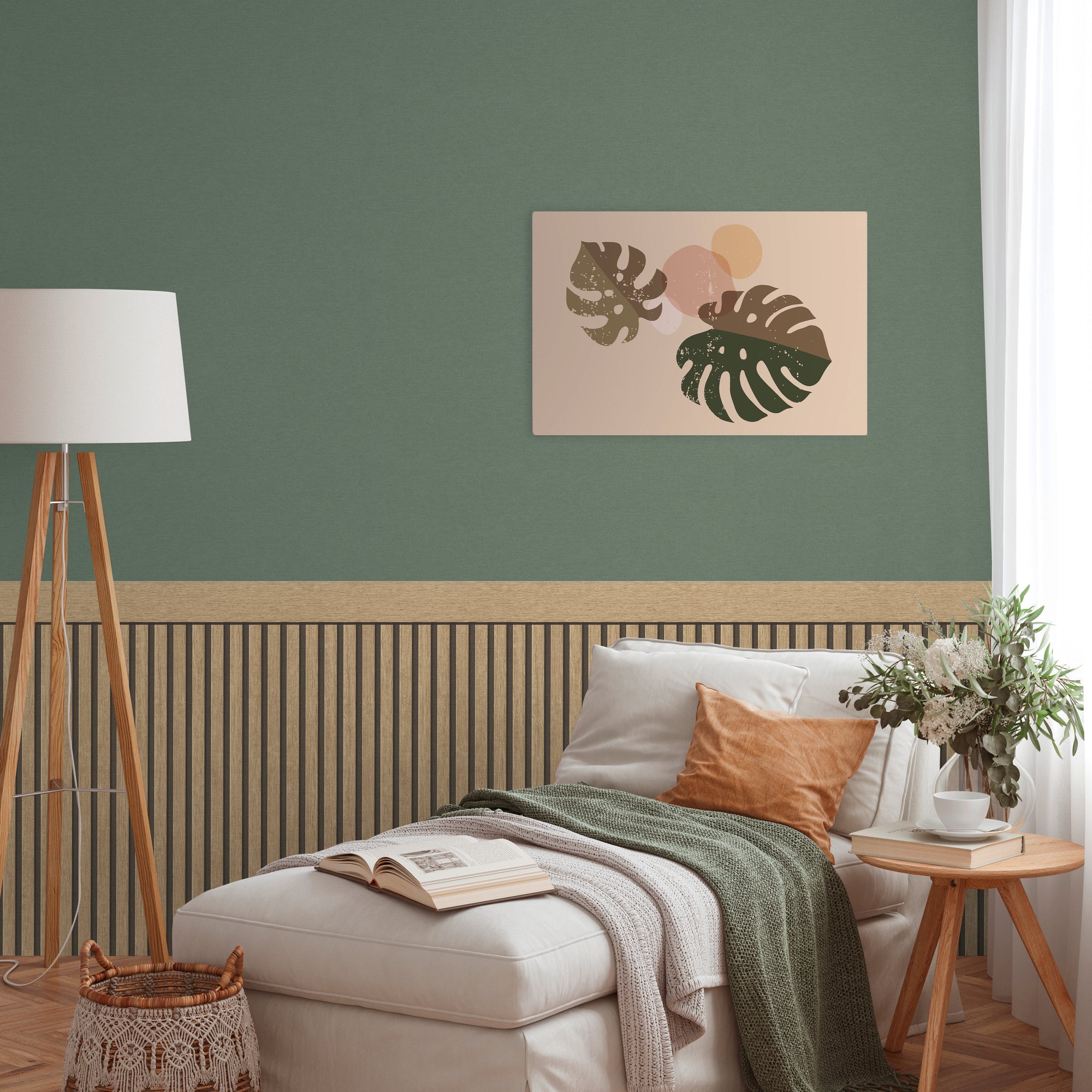 High-Quality Non-Woven Wallpaper Beige Wood Look