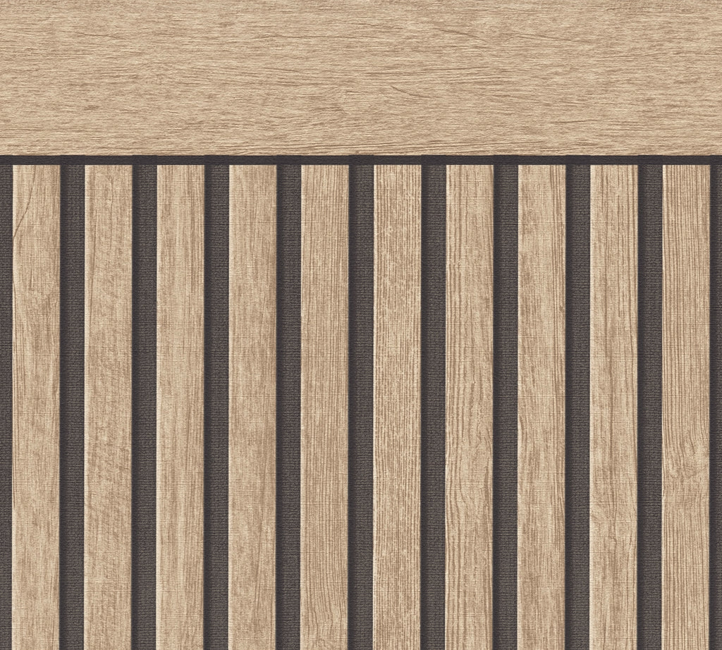 High-Quality Non-Woven Wallpaper Beige Wood Look