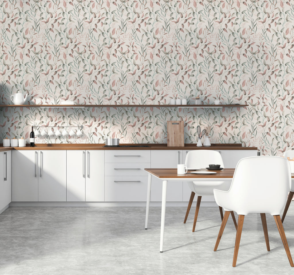 Premium Non-Woven Wallpaper Green Leaves