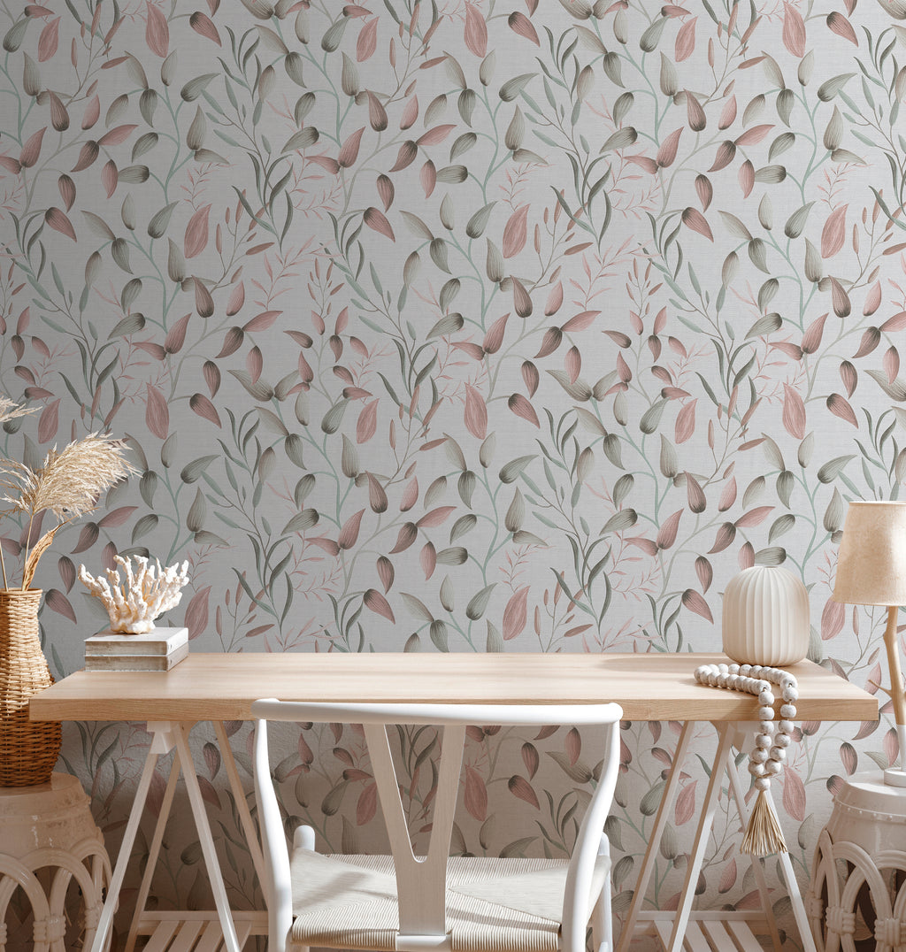 Premium Non-Woven Wallpaper Green Leaves