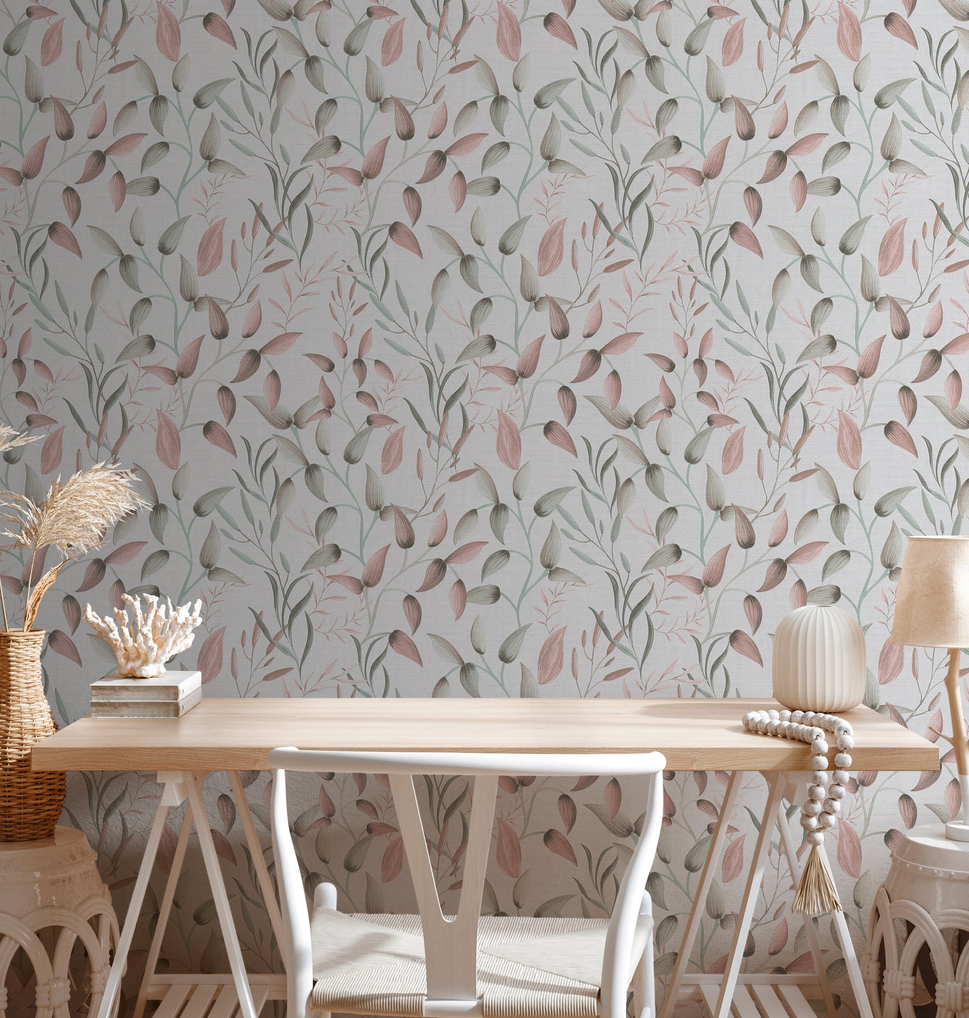 Premium Non-Woven Wallpaper Green Leaves