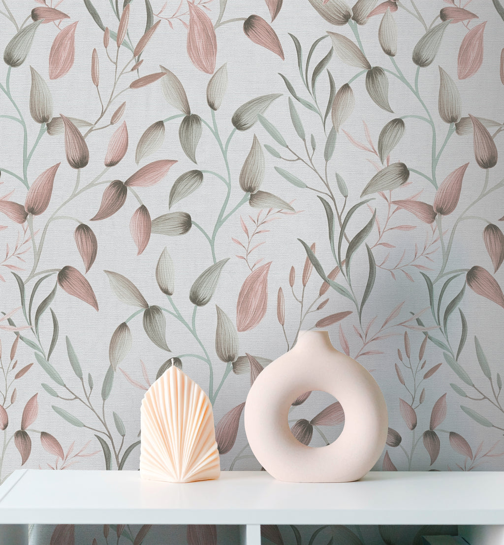 Premium Non-Woven Wallpaper Green Leaves