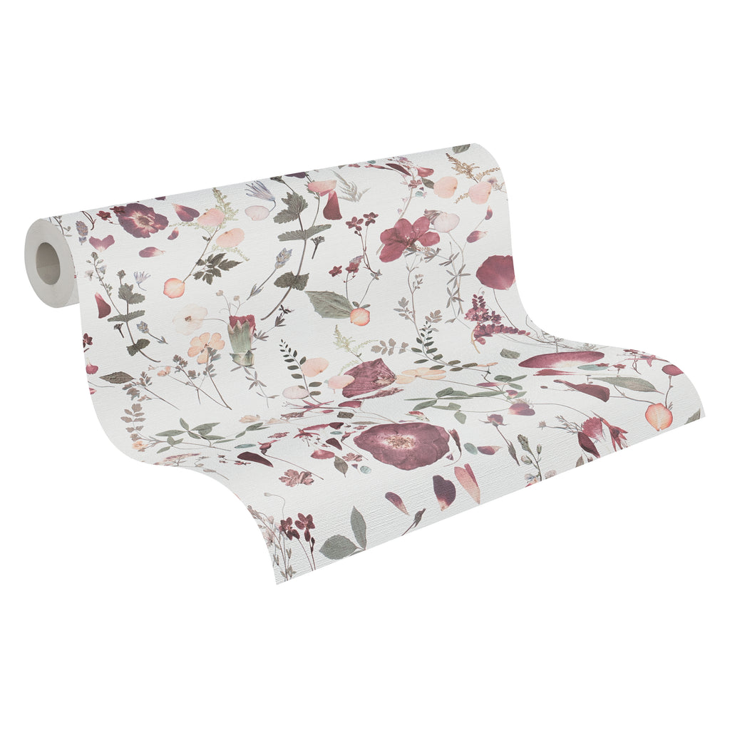 High-Quality Non-Woven Wallpaper White Floral