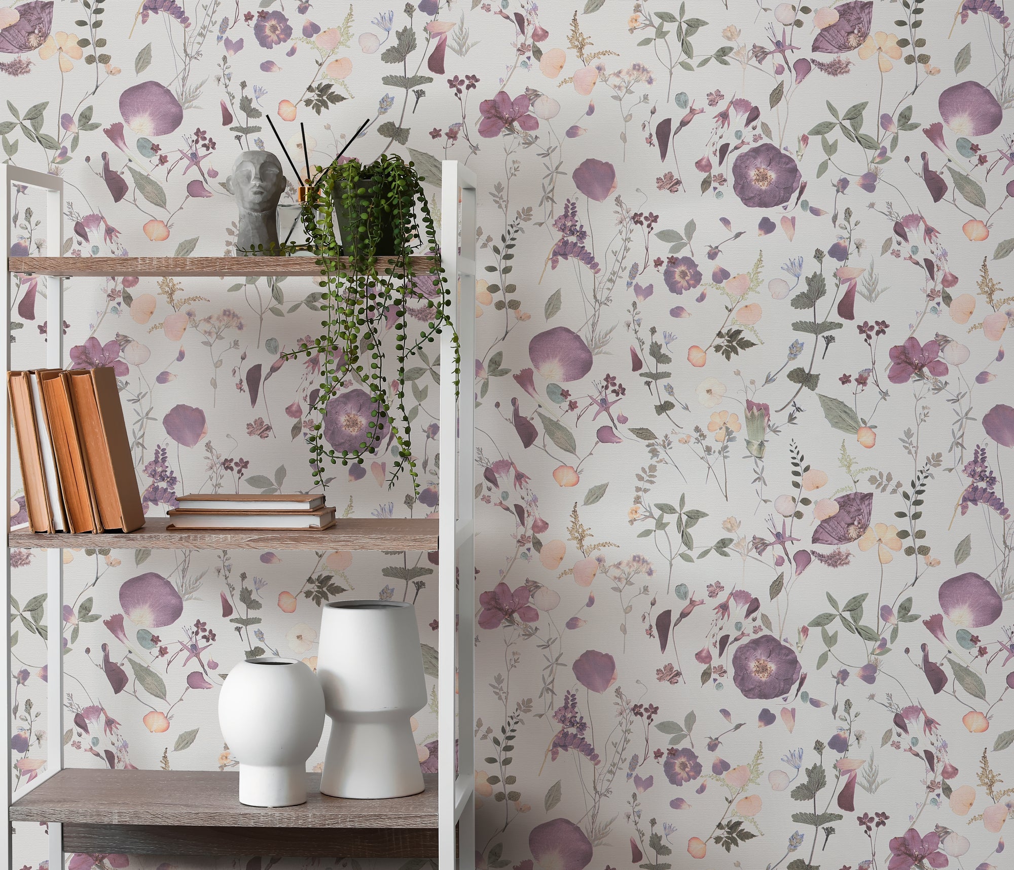 Premium Non-Woven Wallpaper Purple Floral