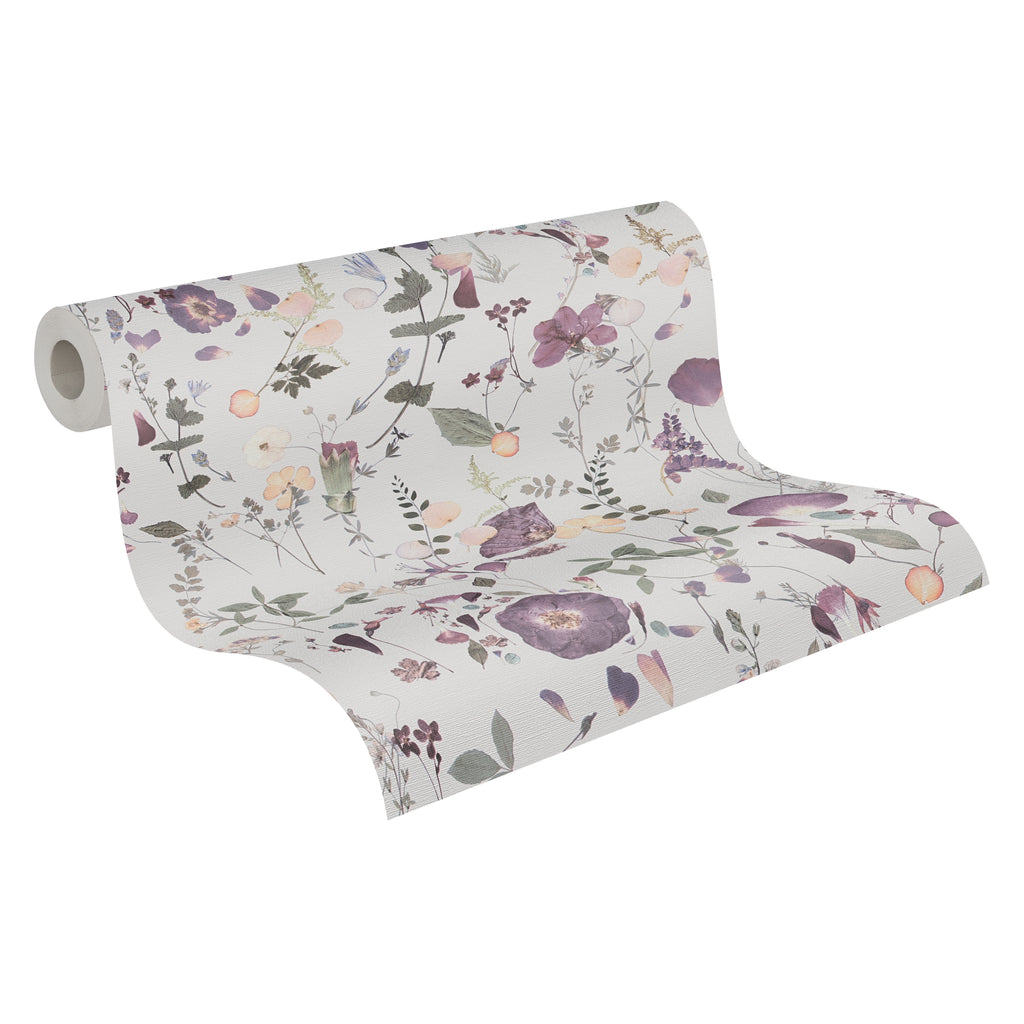 Premium Non-Woven Wallpaper Purple Floral