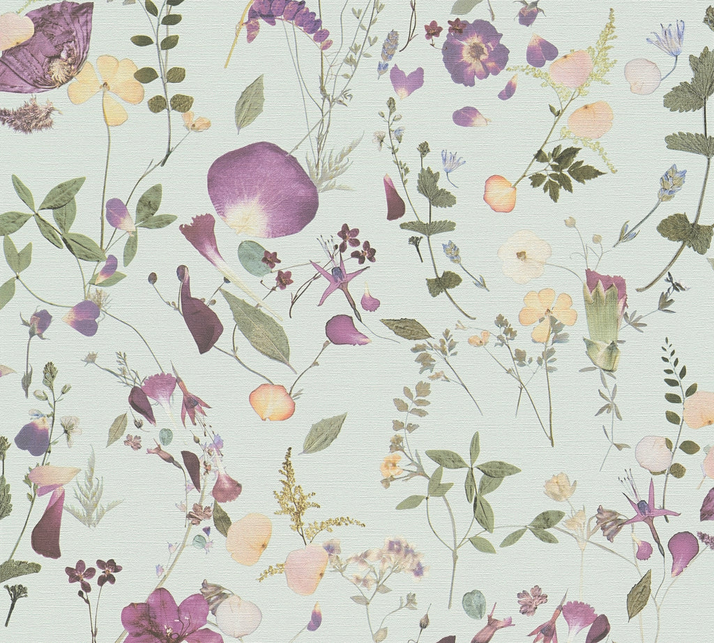 Premium Non-Woven Wallpaper Green Floral