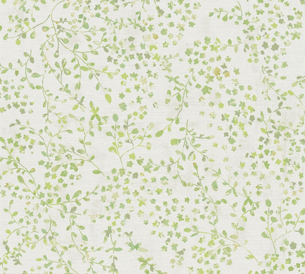 Premium Non-Woven Wallpaper Green Floral