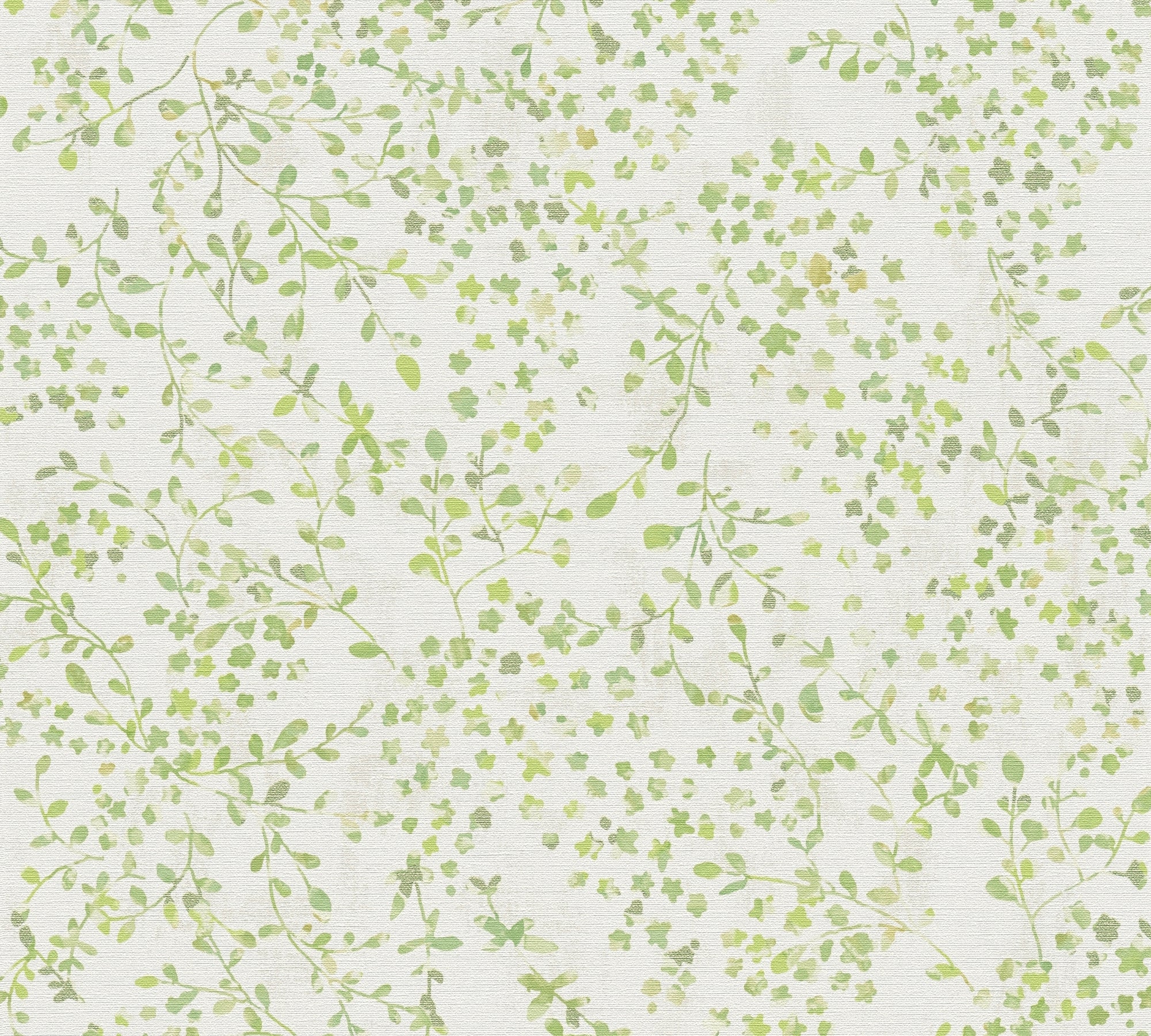 Premium Non-Woven Wallpaper Green Floral