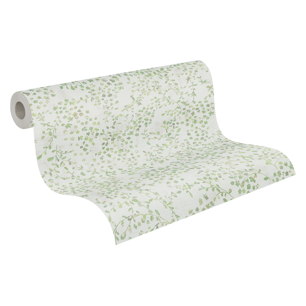 Premium Non-Woven Wallpaper Green Floral