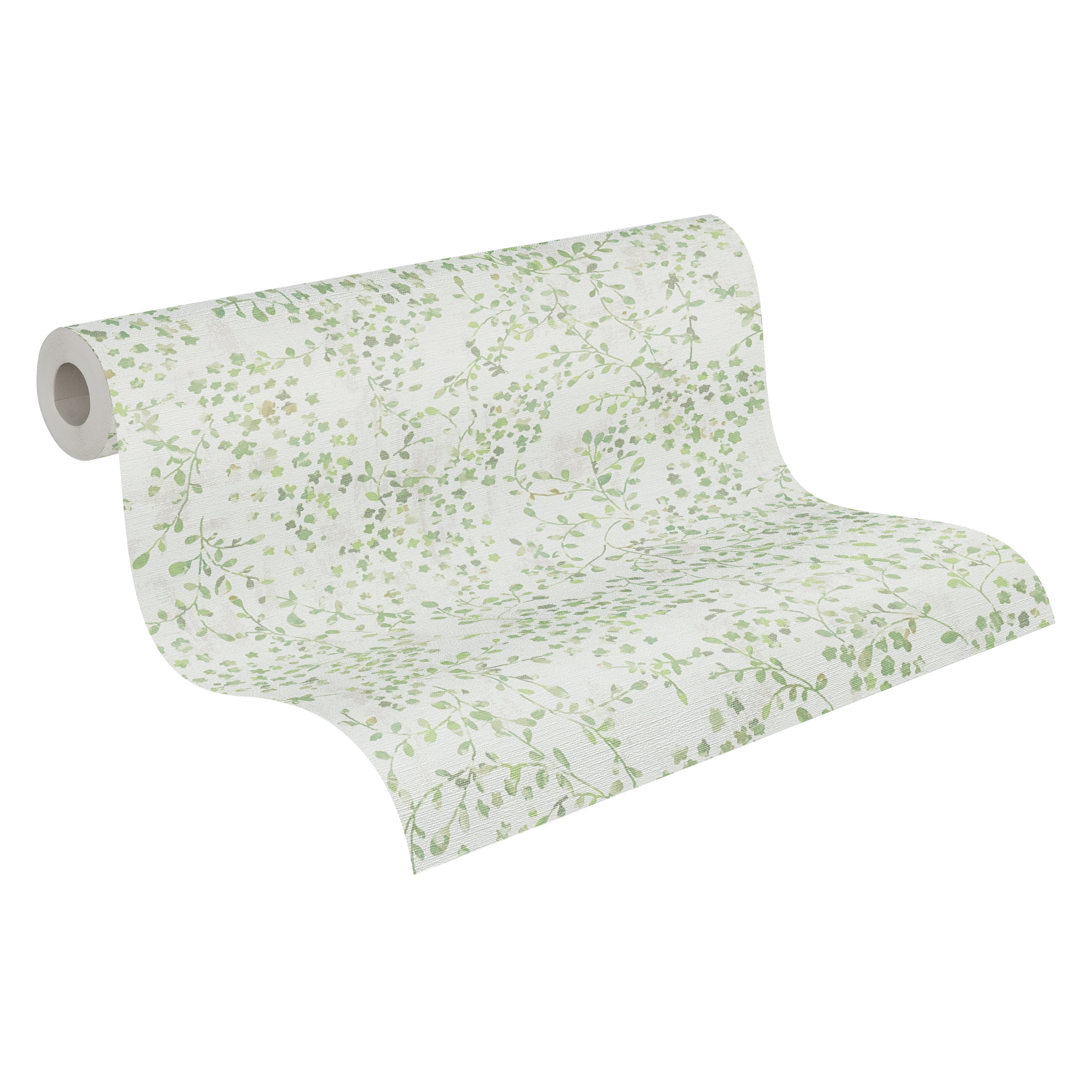 Premium Non-Woven Wallpaper Green Floral