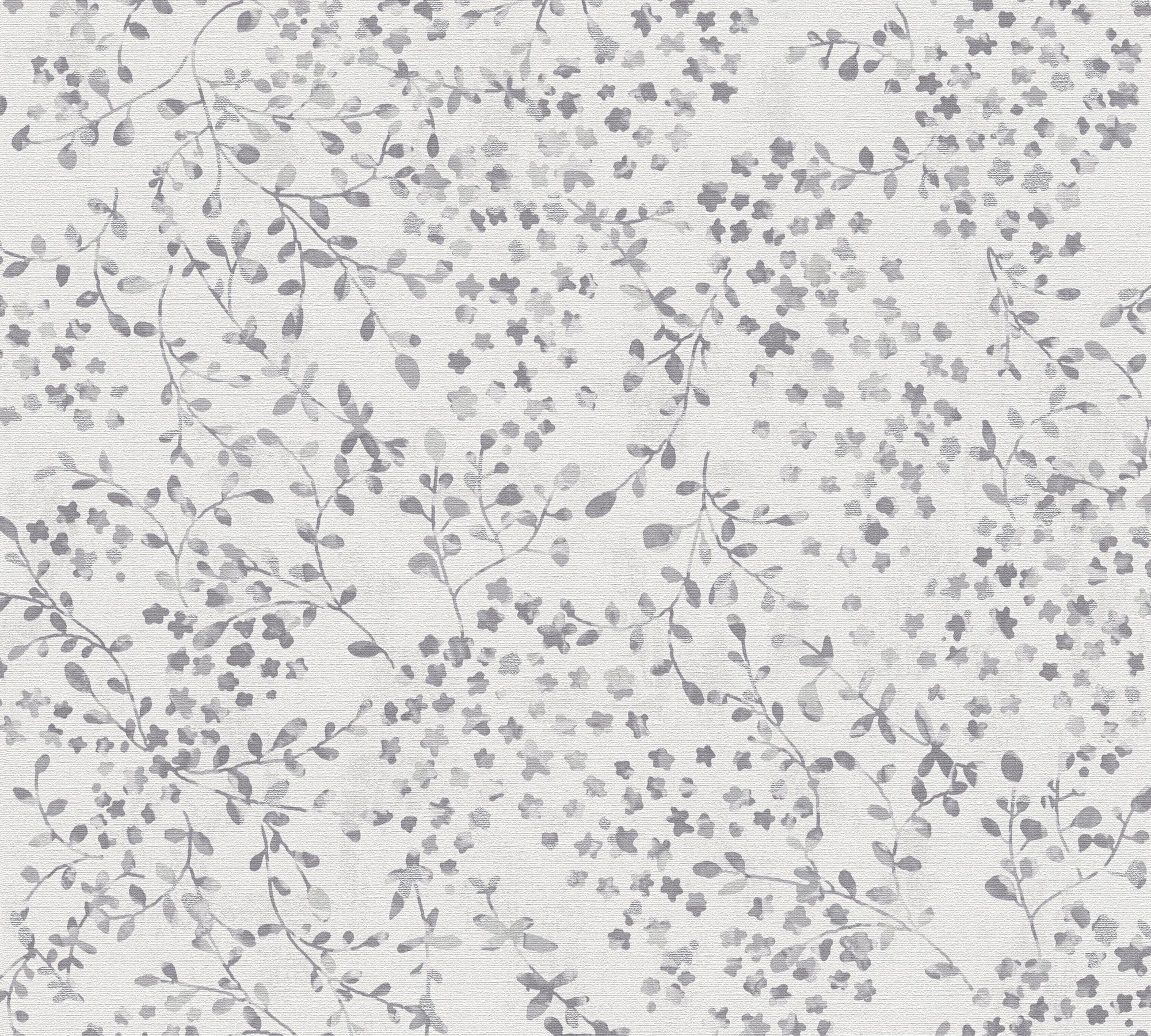 High-Quality Non-Woven Wallpaper Grey Floral