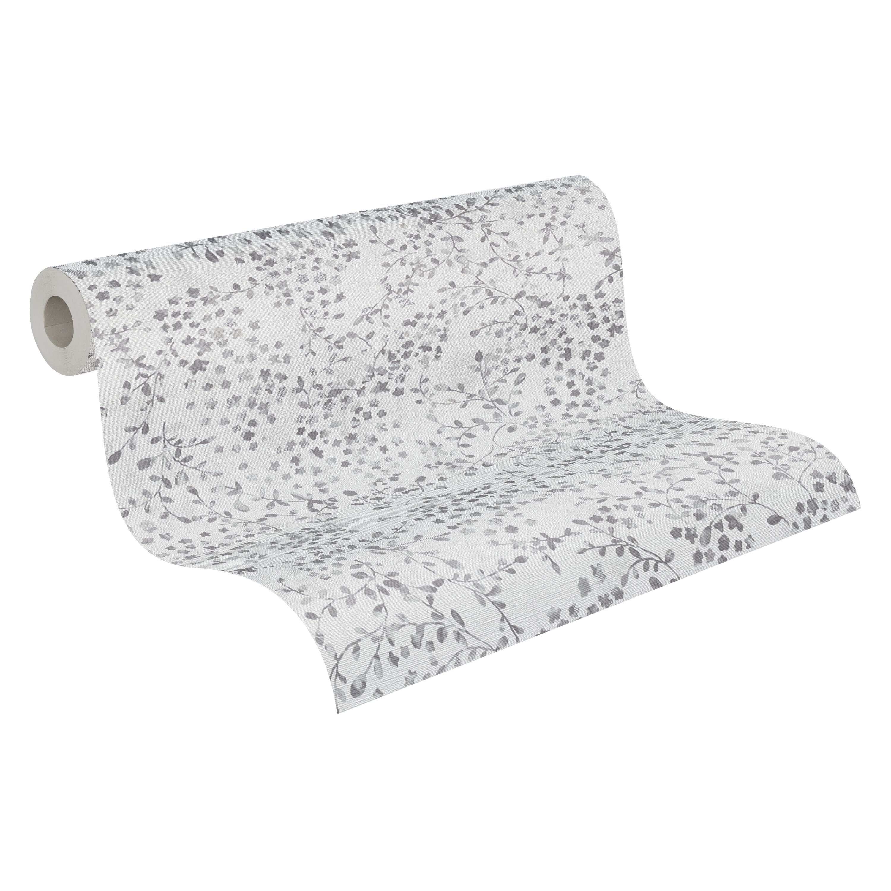 High-Quality Non-Woven Wallpaper Grey Floral