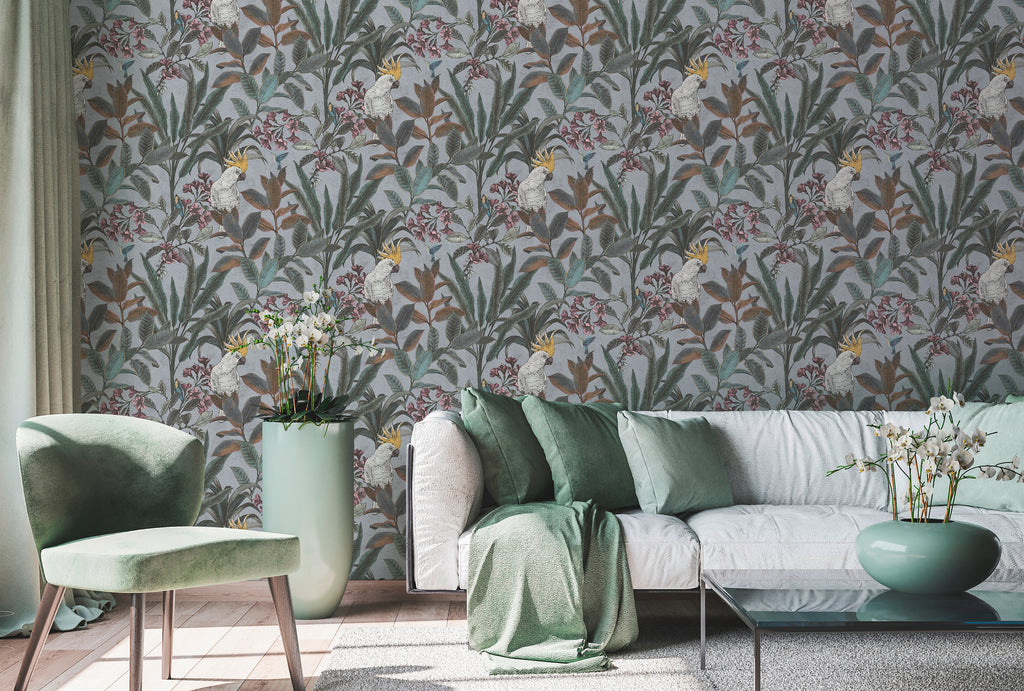 High-quality Non-woven Wallpaper Grey Jungle