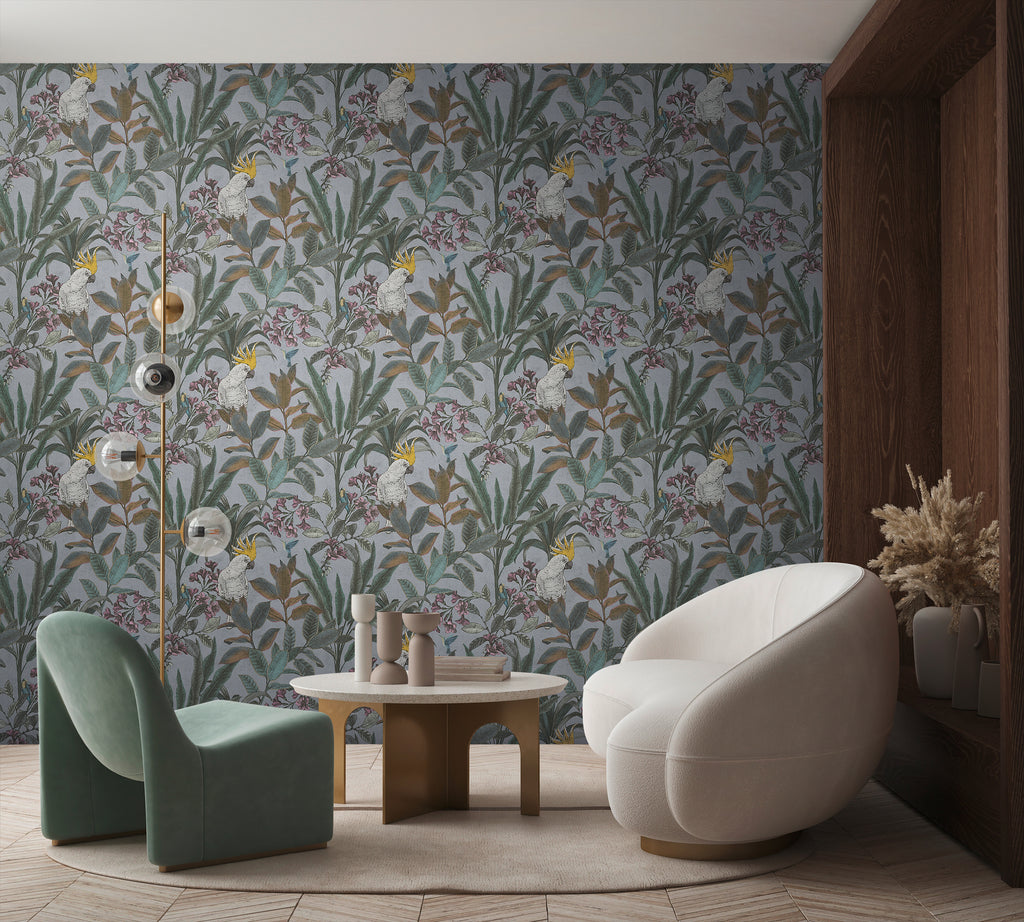 High-quality Non-woven Wallpaper Grey Jungle