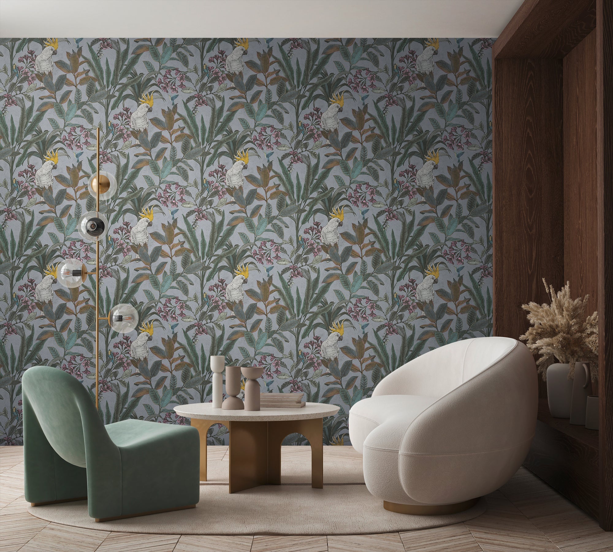 High-quality Non-woven Wallpaper Grey Jungle