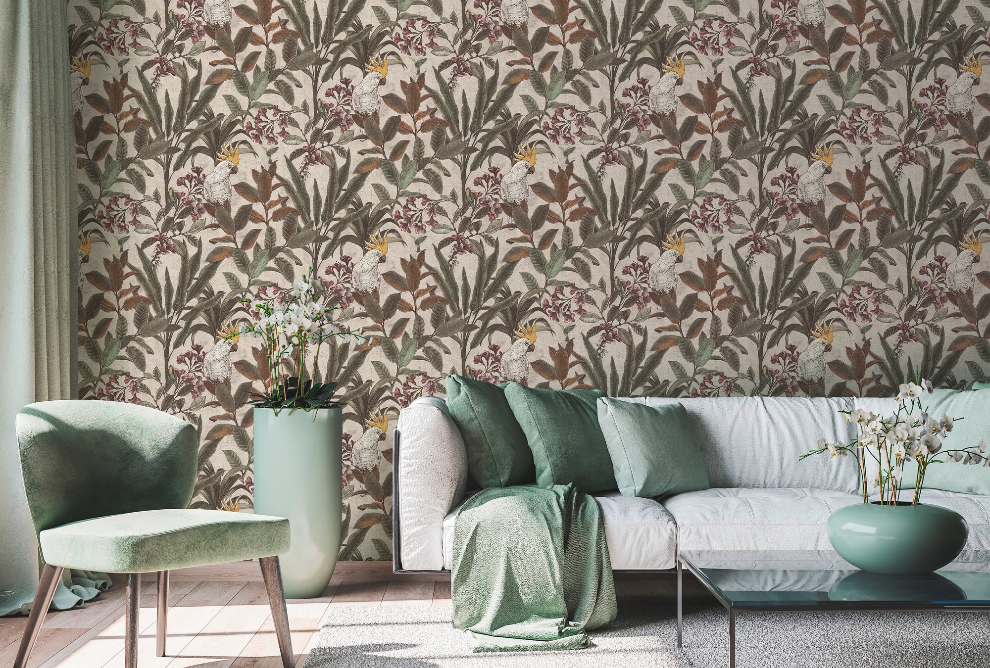 High-Quality Non-Woven Wallpaper Green Jungle