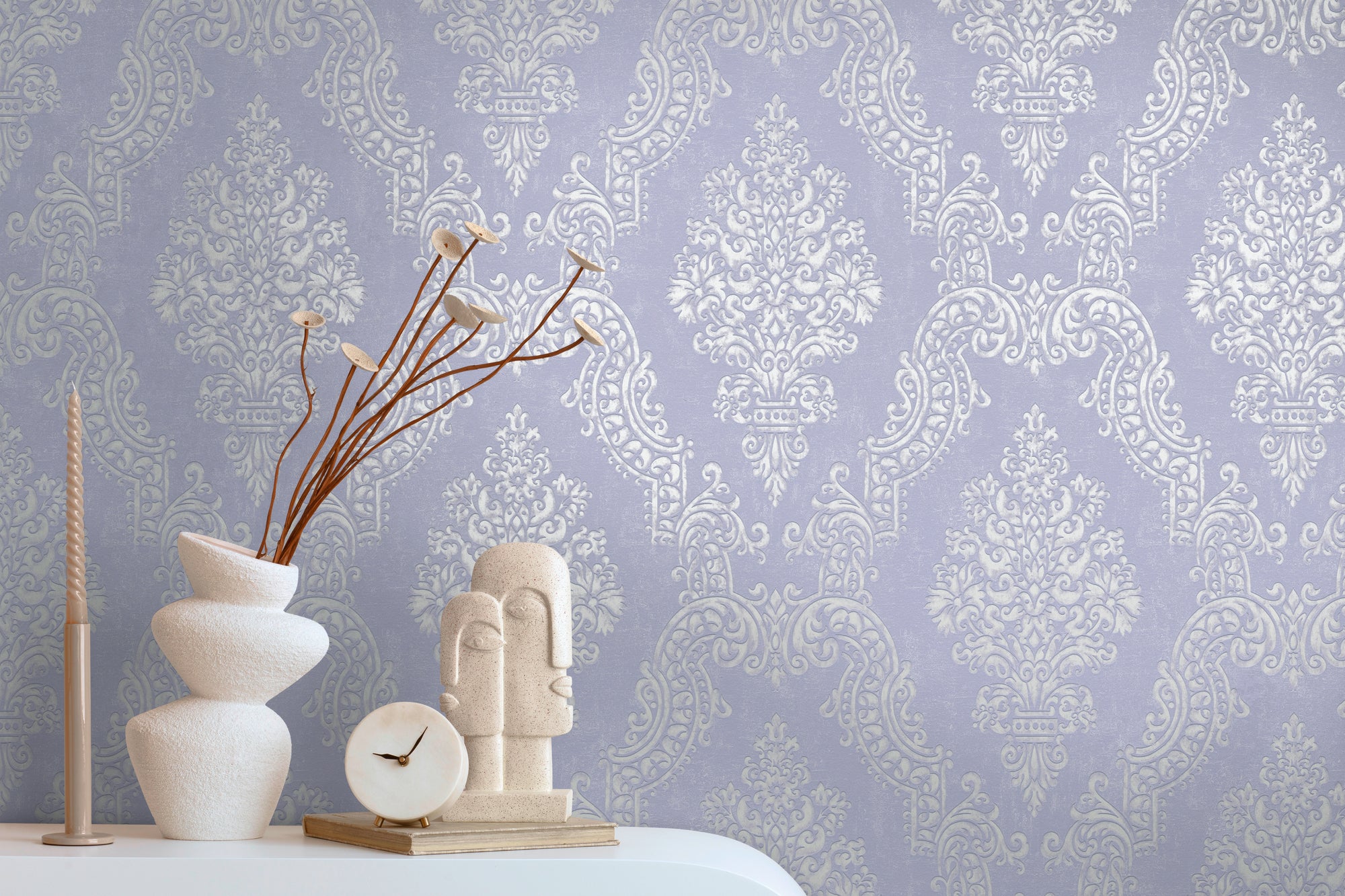 High-Quality Non-Woven Wallpaper Violet Baroque