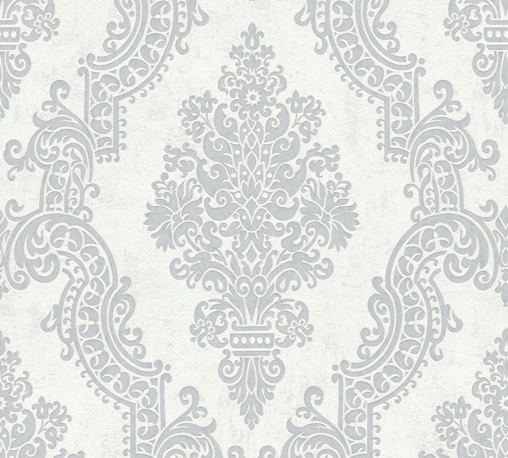 High-quality non-woven wallpaper White Baroque