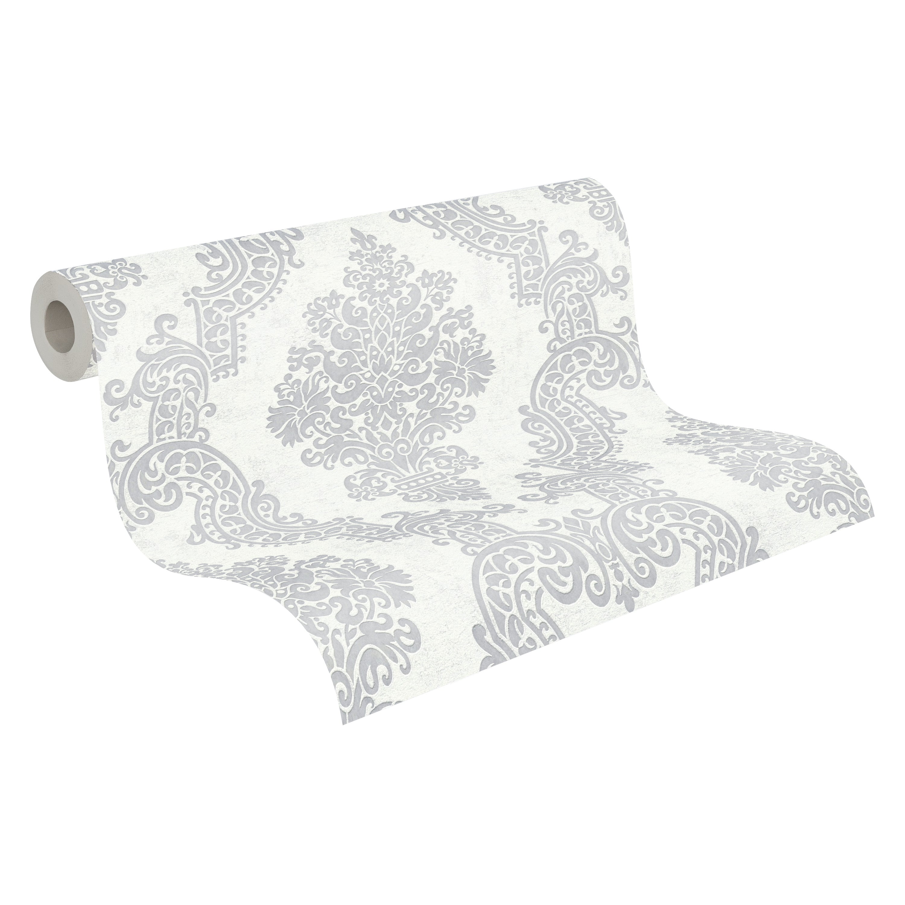 High-quality non-woven wallpaper White Baroque