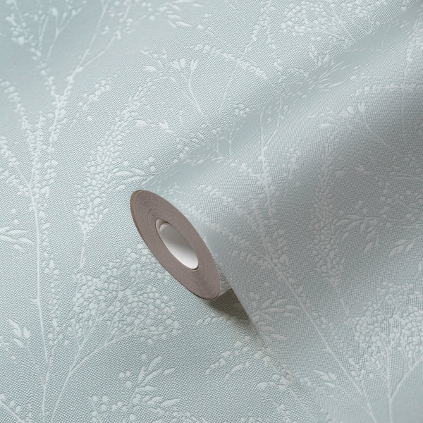 High-Quality Non-Woven Wallpaper Light Blue Branches