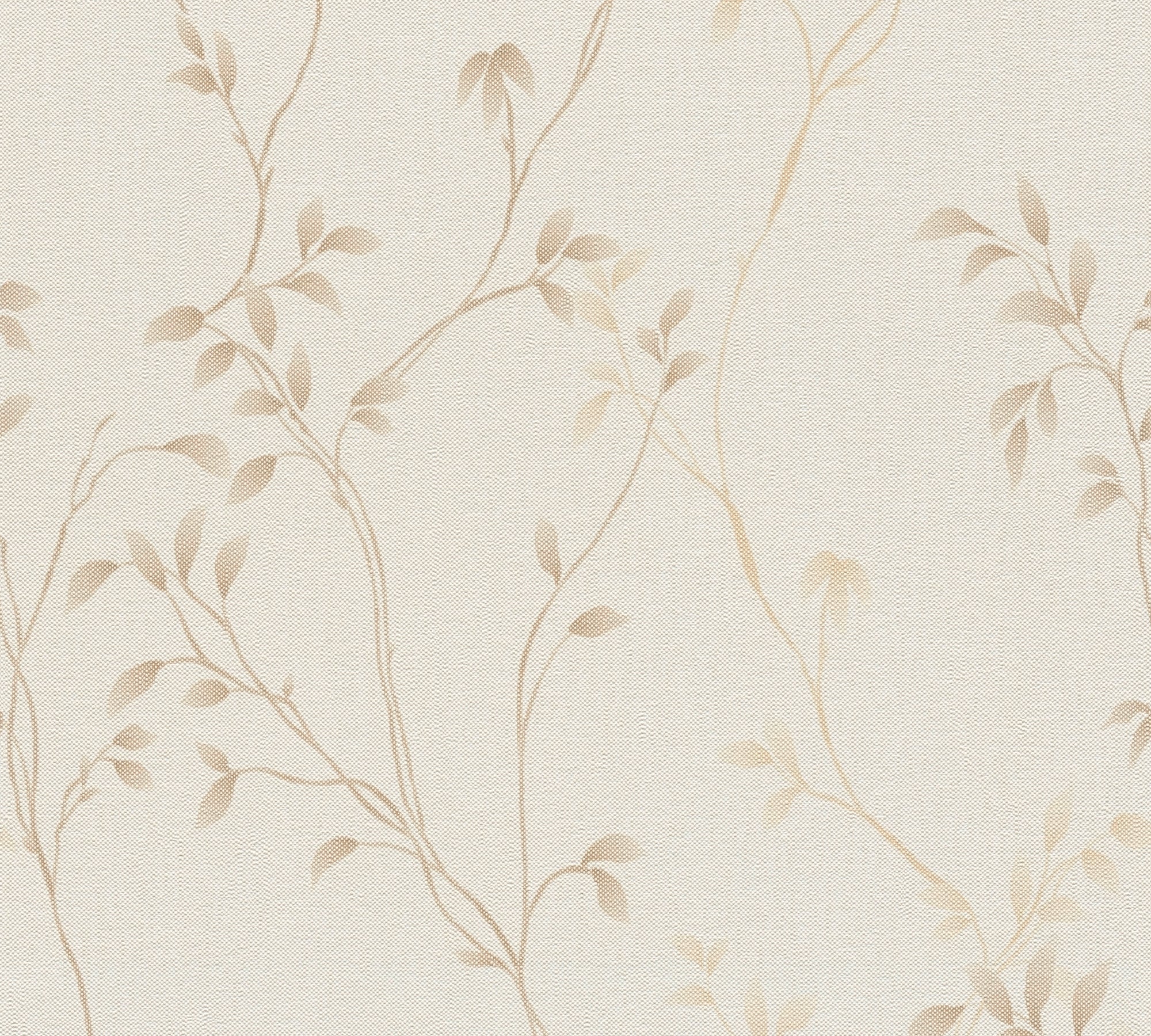 High-Quality Non-Woven Wallpaper Beige Leaves