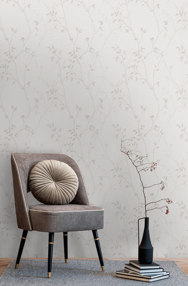 High-Quality Non-Woven Wallpaper Cream Leaves