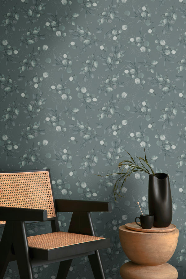 Premium Non-Woven Wallpaper Green Floral